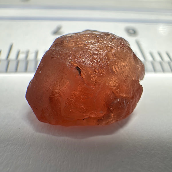 Peach Malaya Garnet, 4.56ct, inclusion going a third in with slight silk, Unheated Untreated, Umba Valley Tanzania