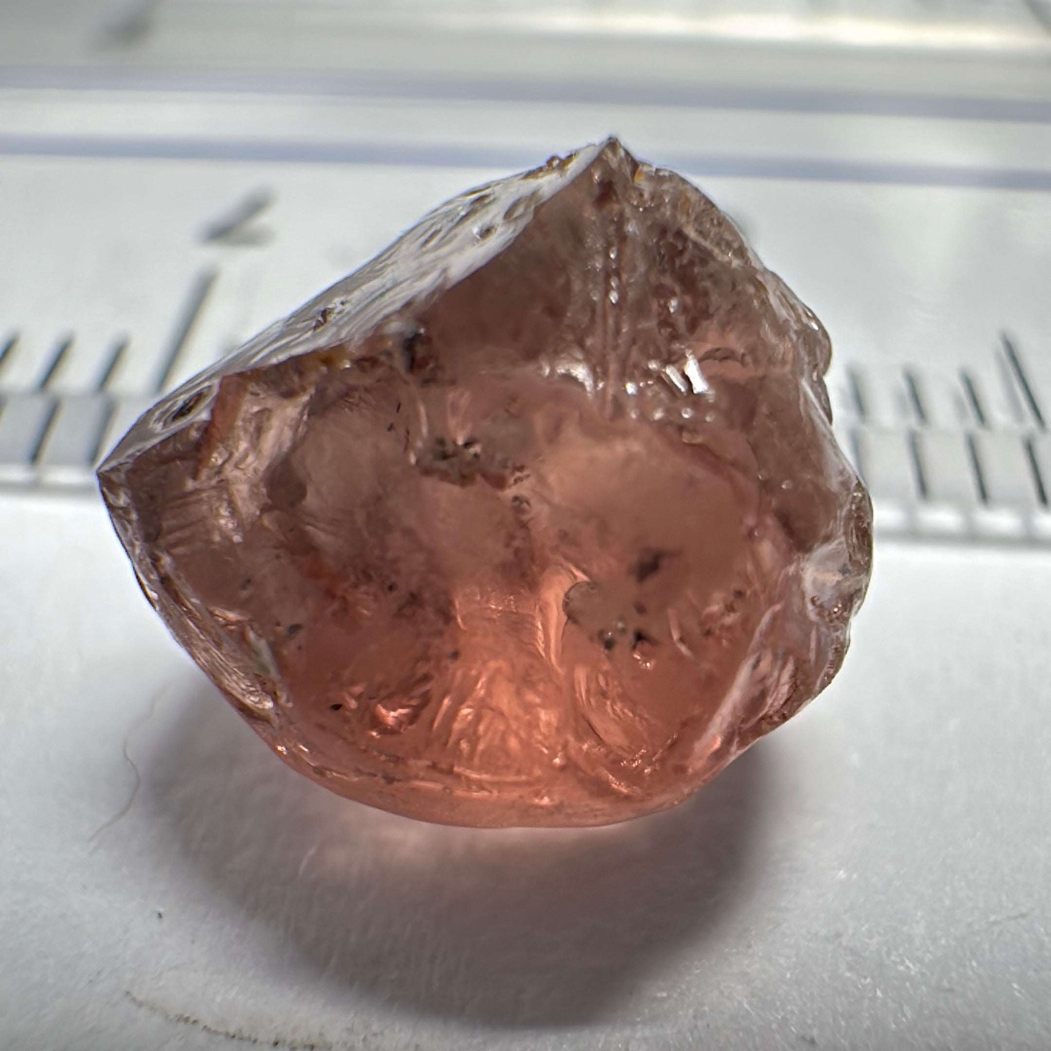 Peach Malaya Garnet, 5.44ct, couple of spots inside, Unheated Untreated, Umba Valley Tanzania