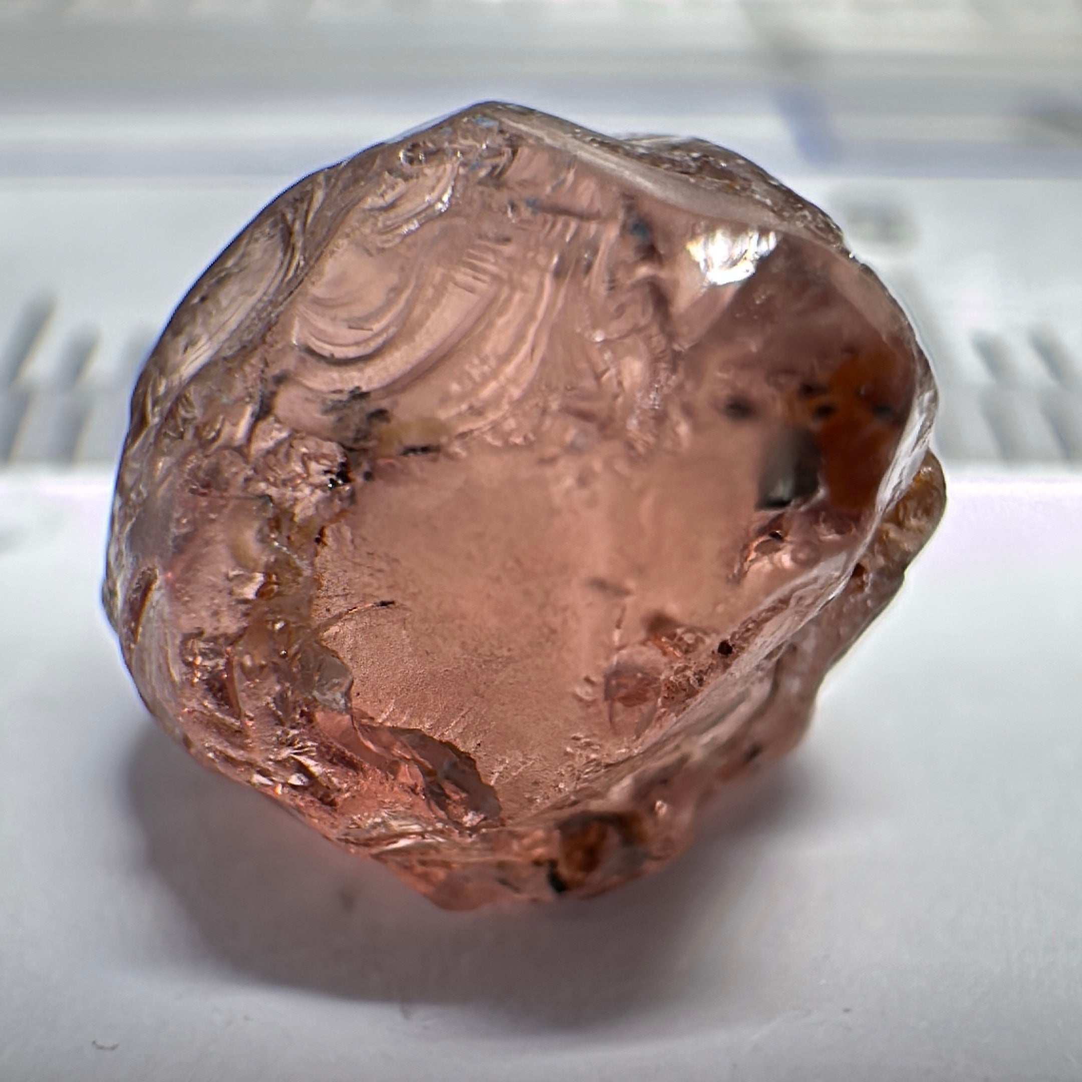 Peach Malaya Garnet, 5.44ct, couple of spots inside, Unheated Untreated, Umba Valley Tanzania