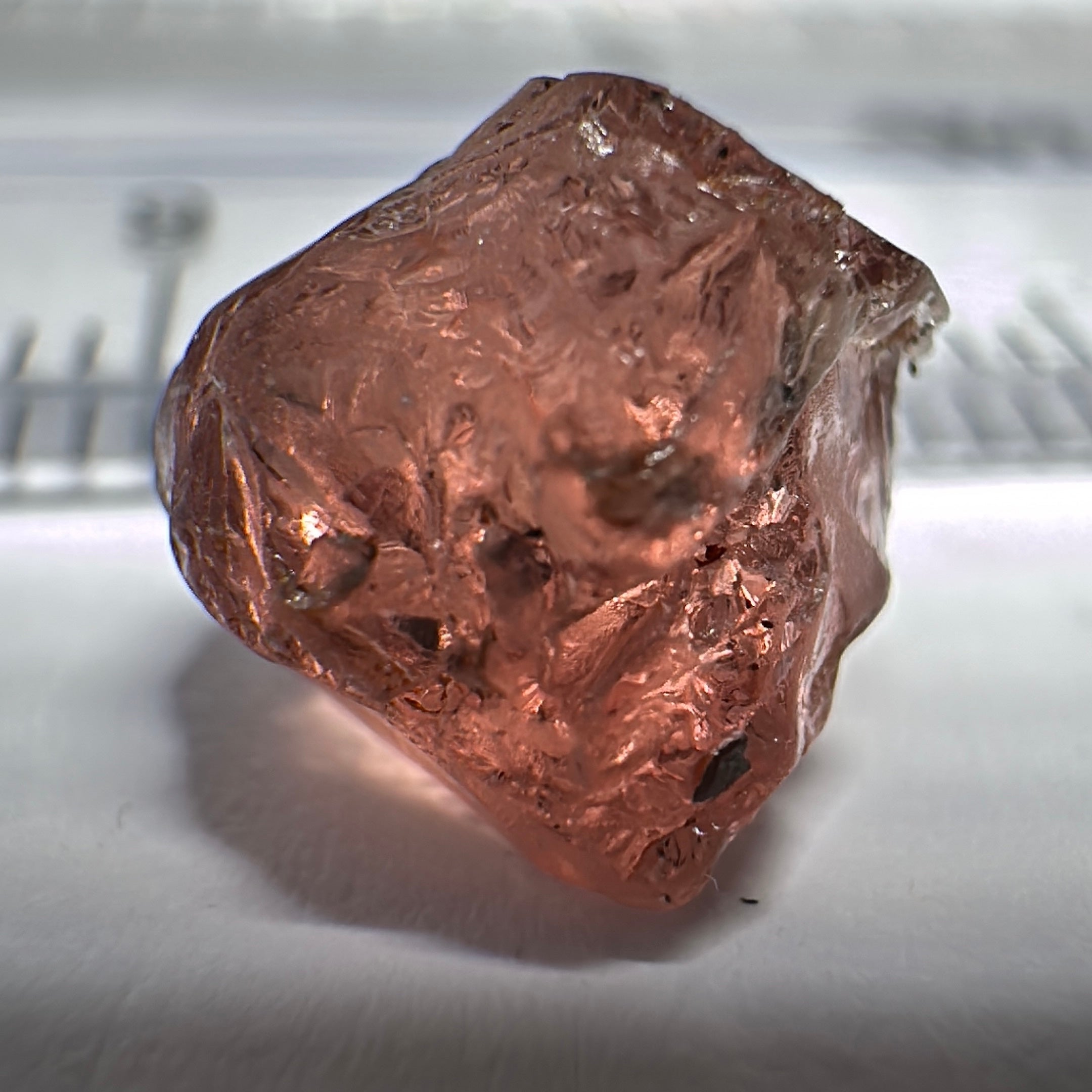 Peach Malaya Garnet, 5.44ct, couple of spots inside, Unheated Untreated, Umba Valley Tanzania