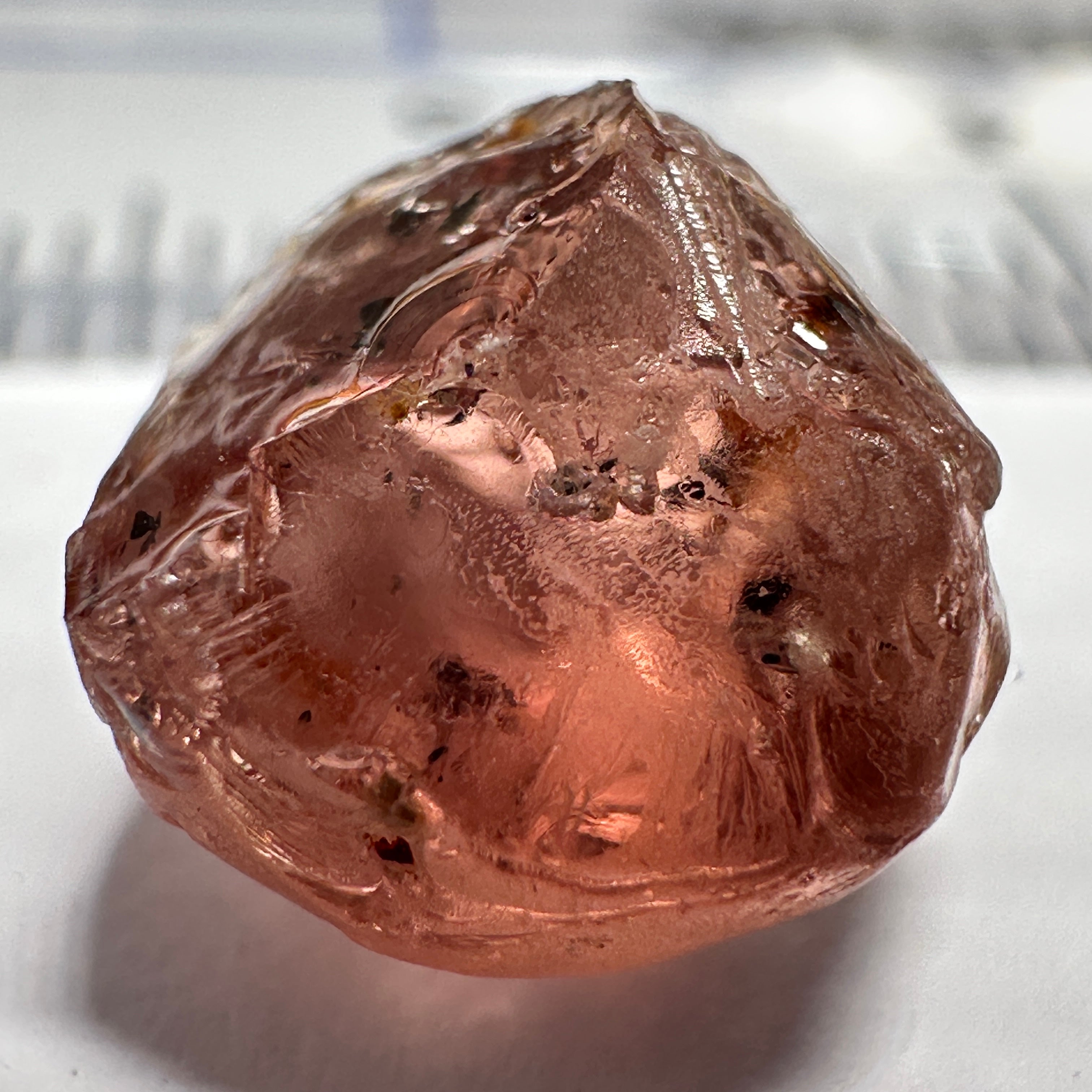 Peach Malaya Garnet, 5.44ct, couple of spots inside, Unheated Untreated, Umba Valley Tanzania