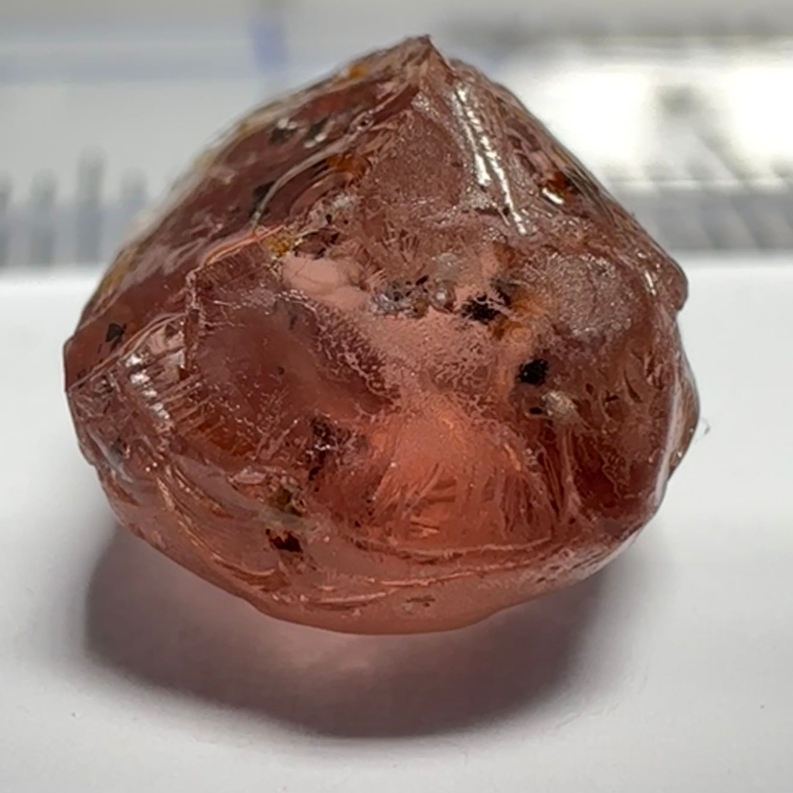 Peach Malaya Garnet, 5.44ct, couple of spots inside, Unheated Untreated, Umba Valley Tanzania