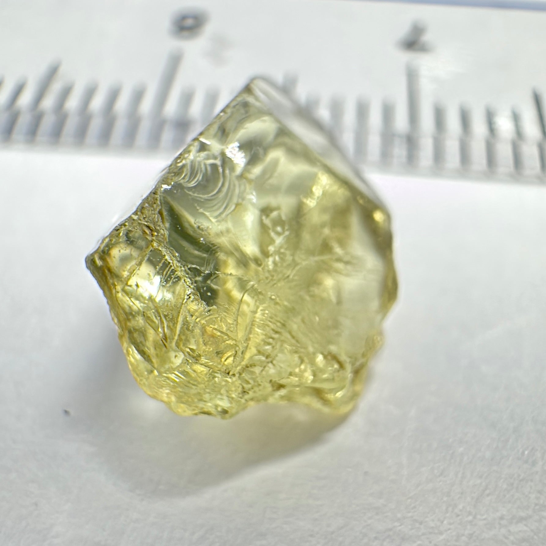 Yellow Tourmaline Crystal, 4.53ct, VVS-IF, Tanzania, Untreated Unheated. 12 x 7.5 x 5mm. Flattish