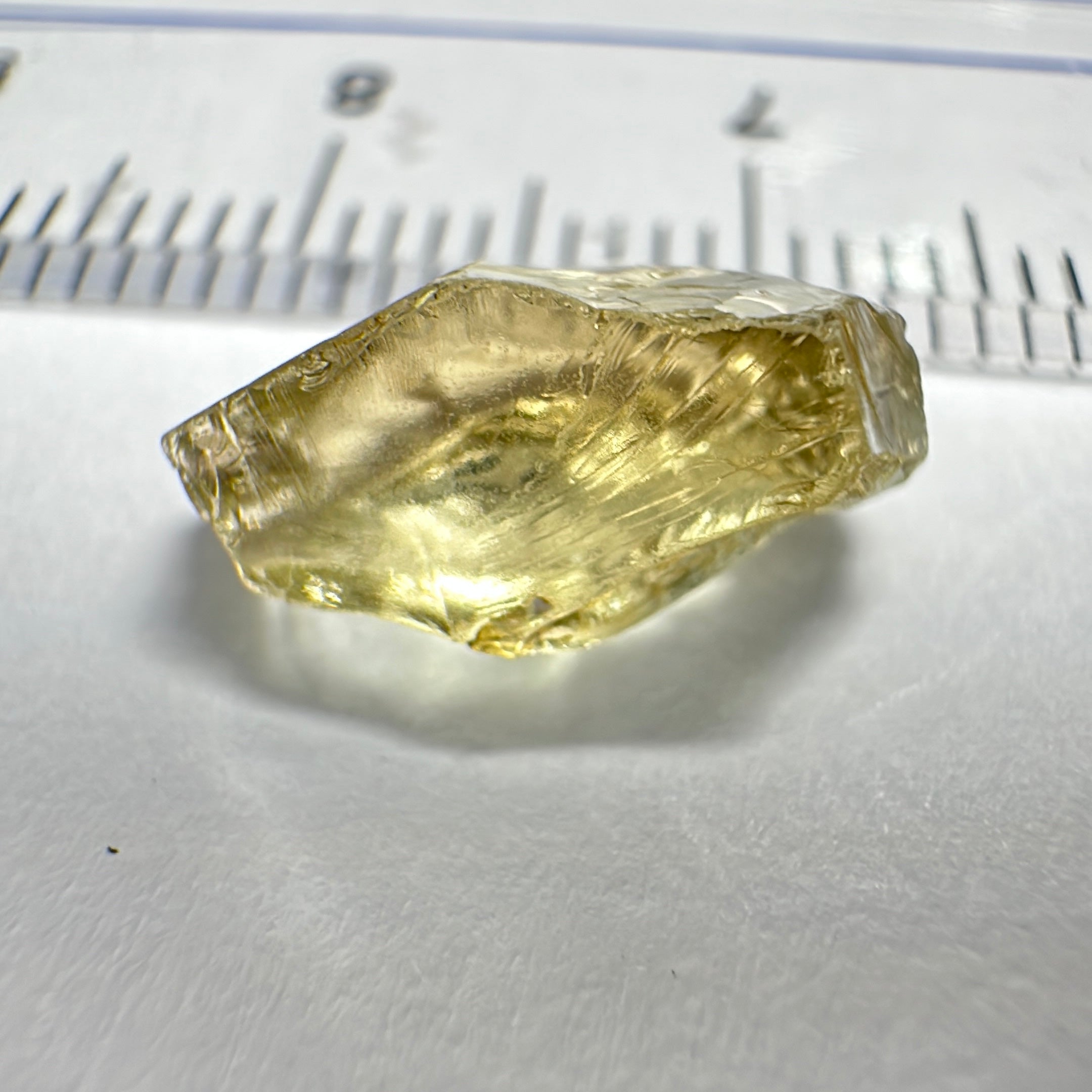 Yellow Tourmaline Crystal, 4.53ct, VVS-IF, Tanzania, Untreated Unheated. 12 x 7.5 x 5mm. Flattish