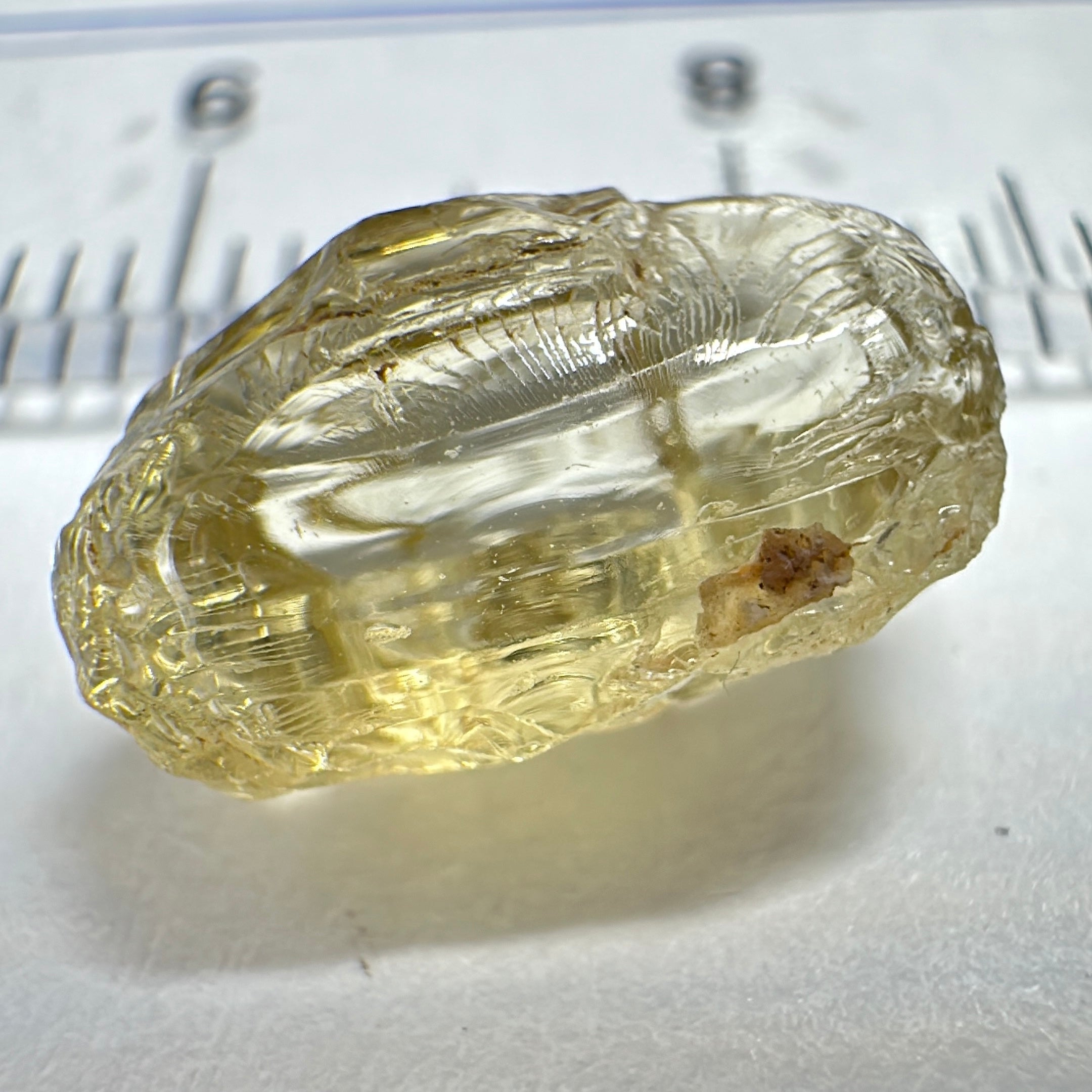 4.58ct Yellow Tourmaline Crystal, VVS-IF, Tanzania, Untreated Unheated. 11 x 5.5 x 6mm