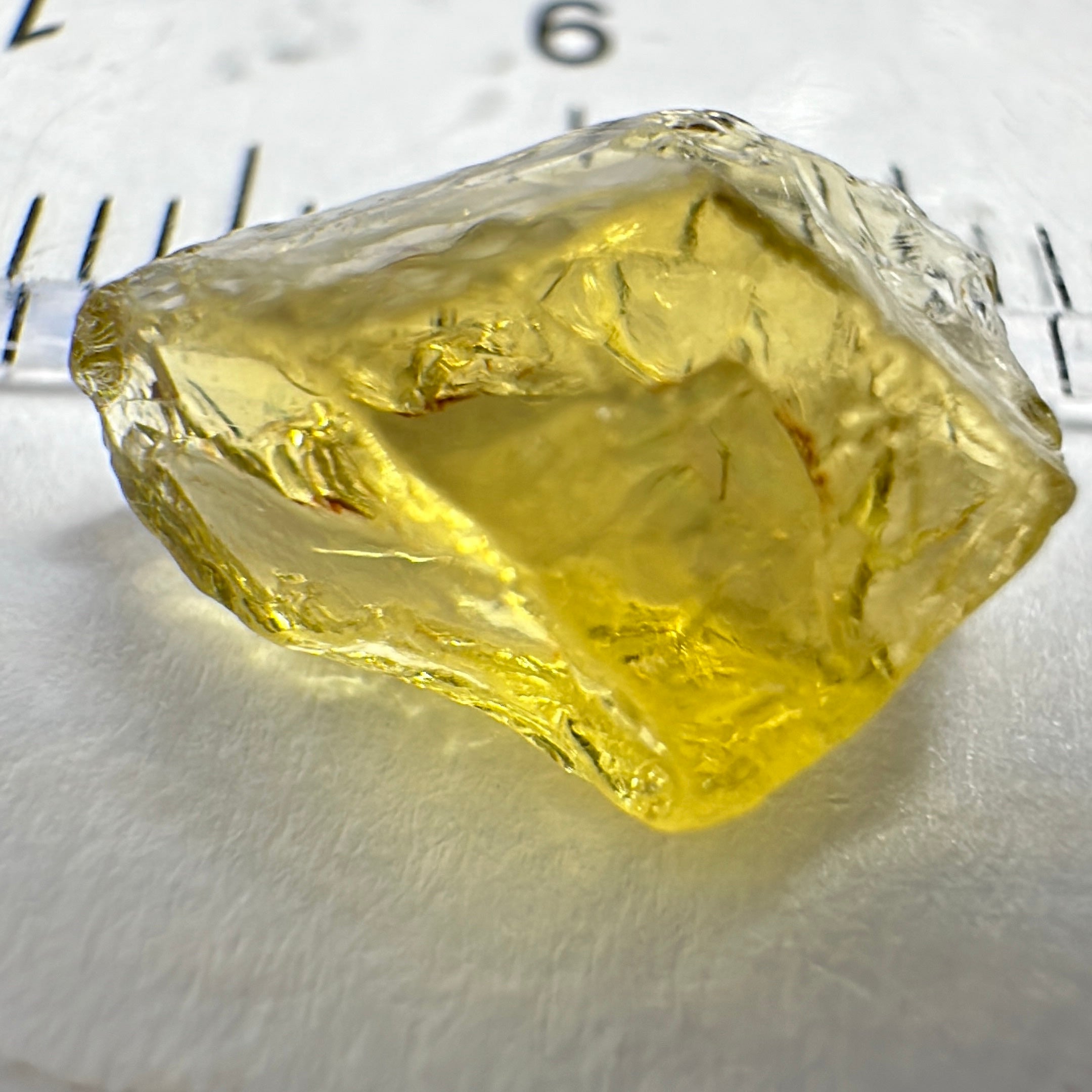 Yellow Tourmaline Crystal, 3.16ct, VVS, slightly flattish though, Tanzania, Untreated Unheated.