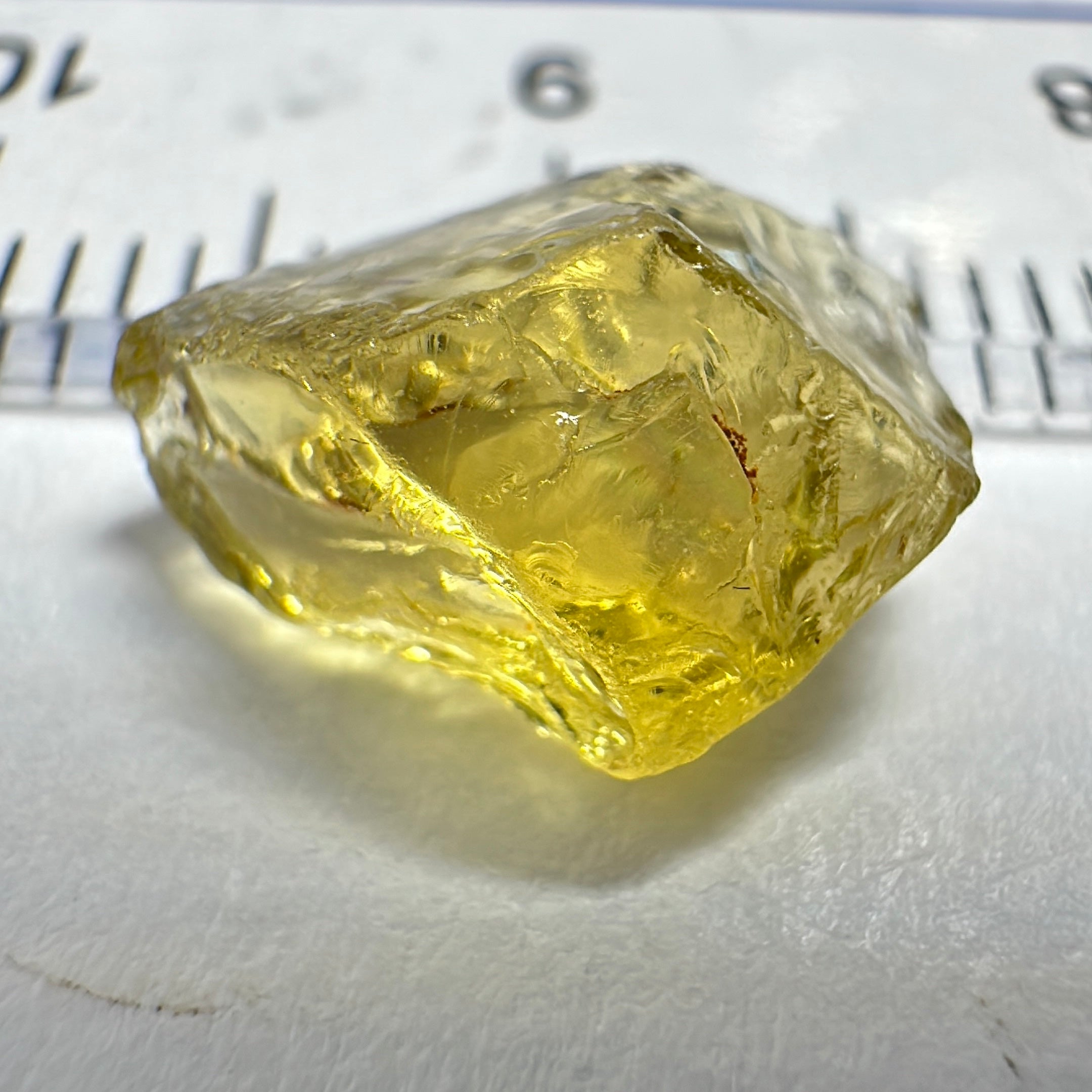 Yellow Tourmaline Crystal, 3.16ct, VVS, slightly flattish though, Tanzania, Untreated Unheated.