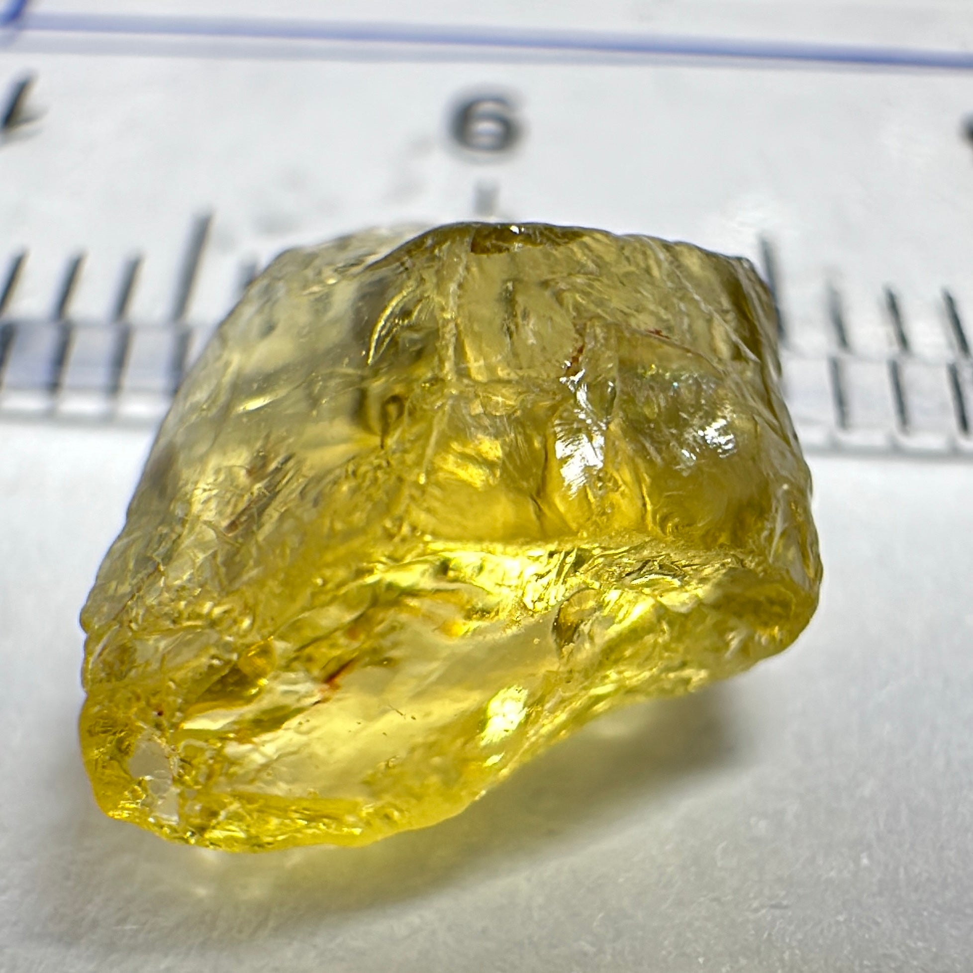 Yellow Tourmaline Crystal, 3.16ct, VVS, slightly flattish though, Tanzania, Untreated Unheated.