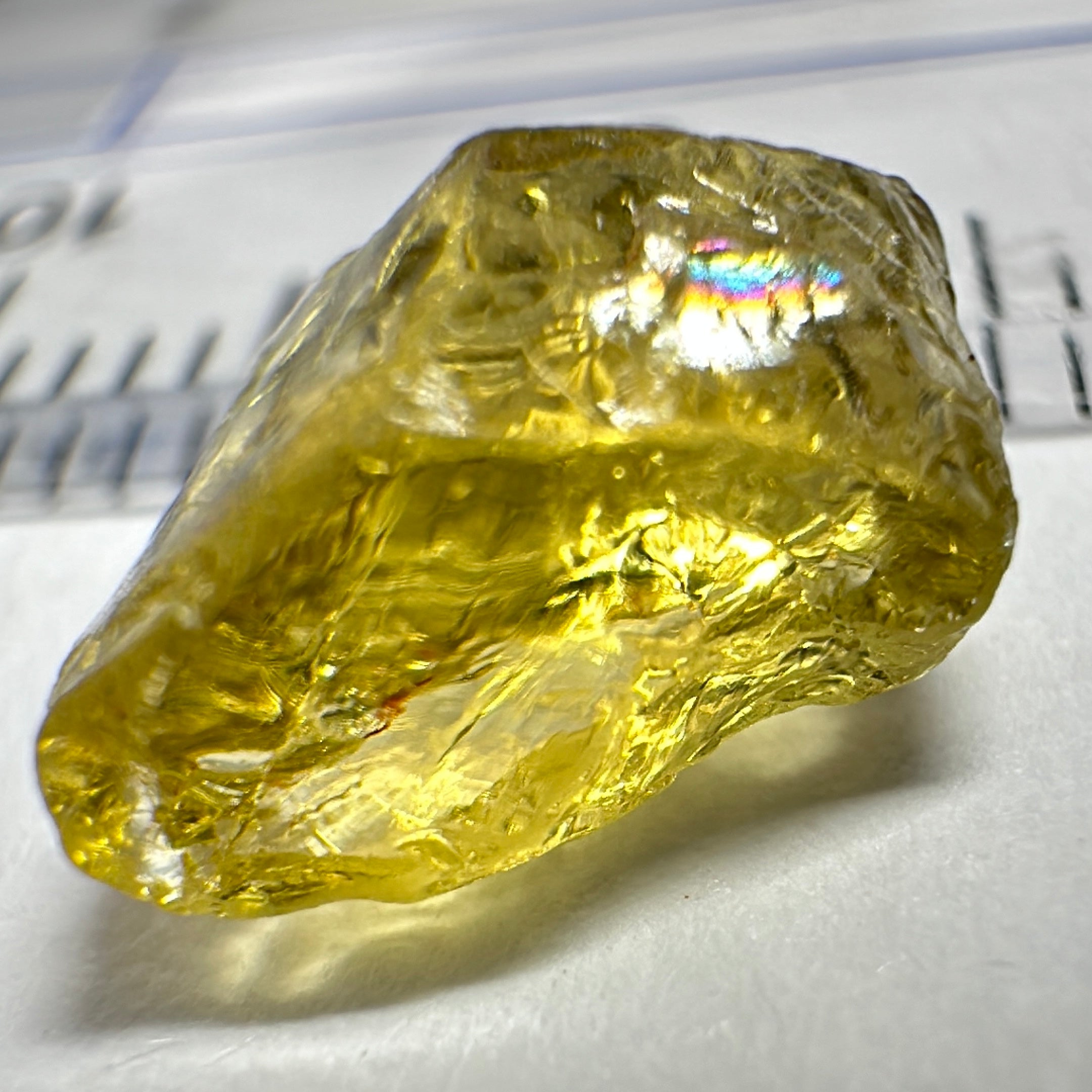 Yellow Tourmaline Crystal, 3.16ct, VVS, slightly flattish though, Tanzania, Untreated Unheated.