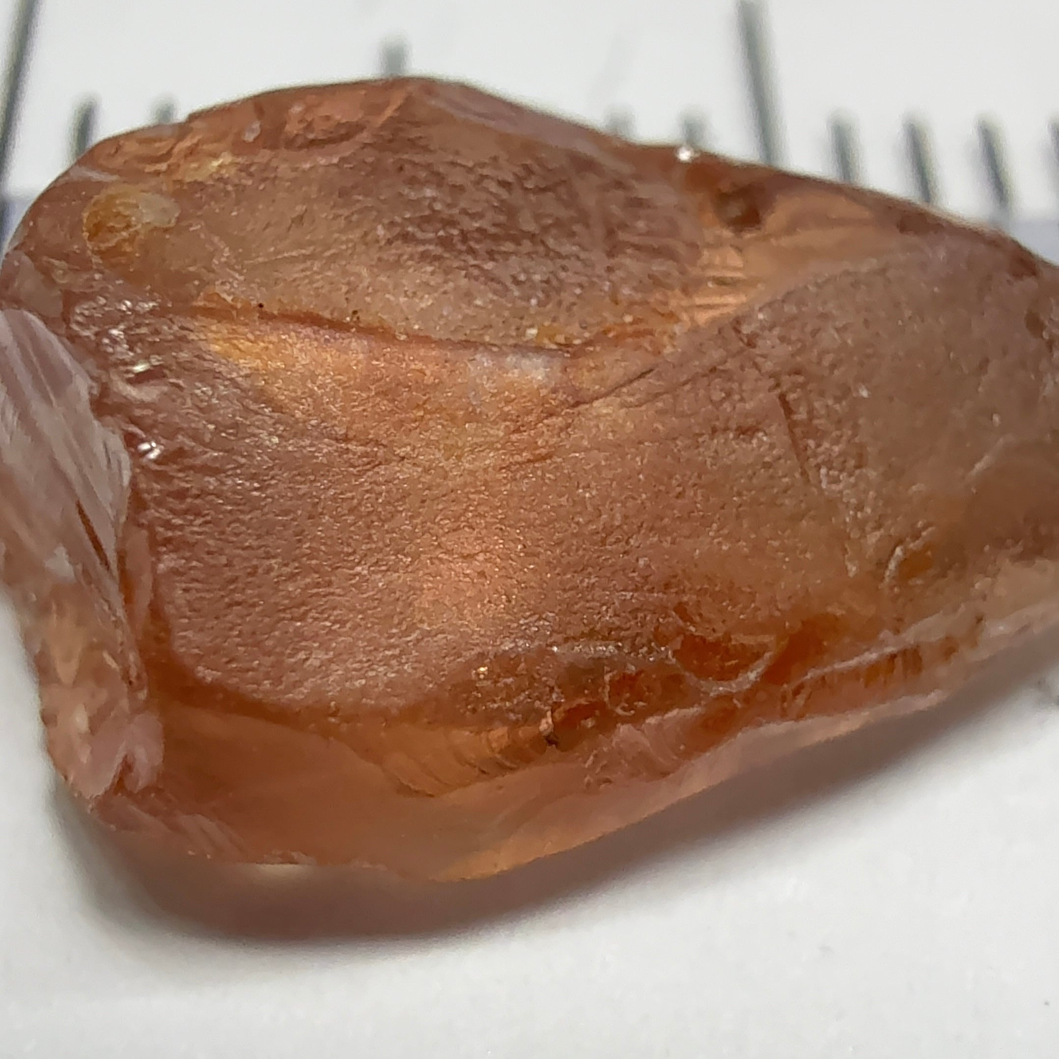 Peach Malaya Garnet, 5.84ct, vvs-if but flattish, Unheated Untreated, Umba Valley Tanzania