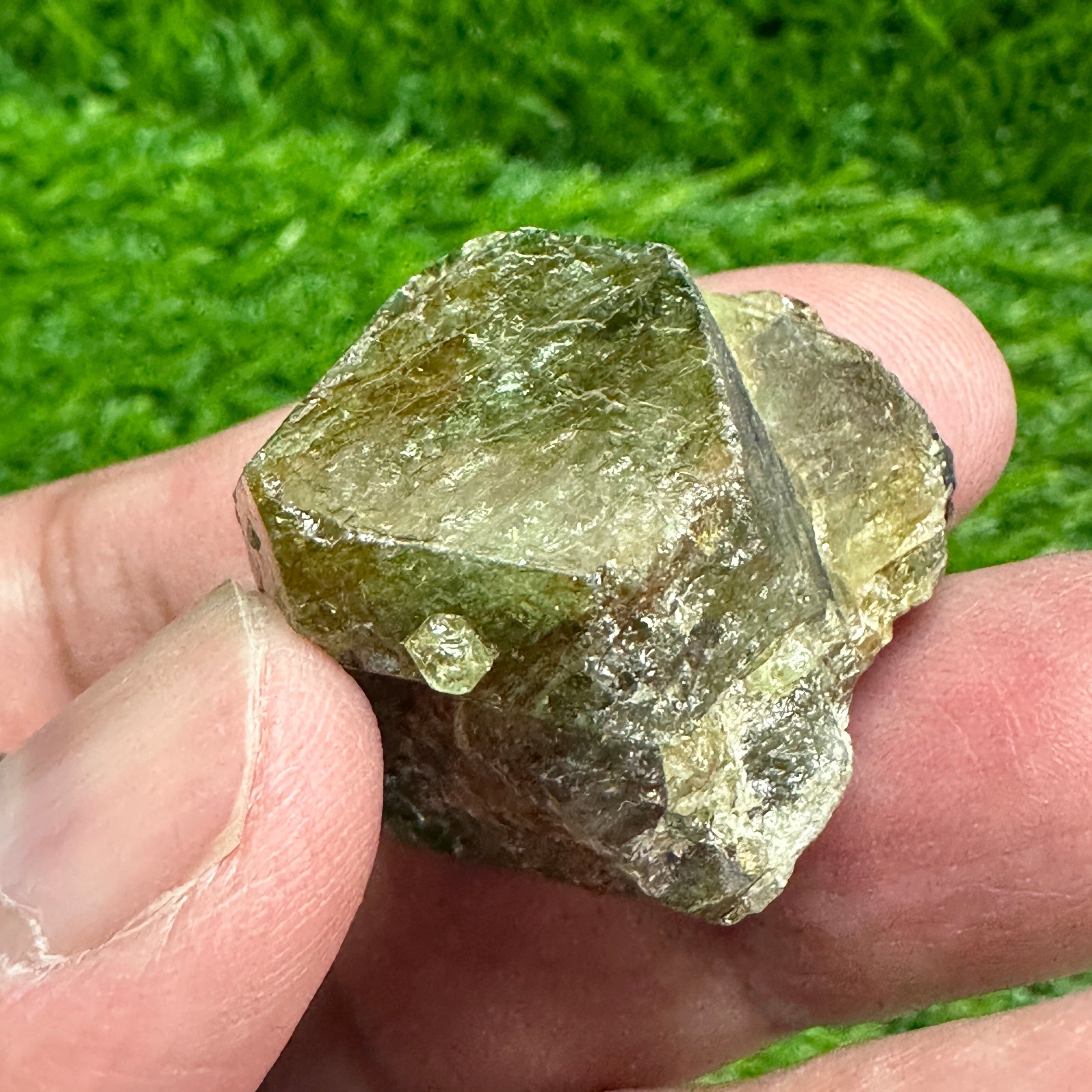 Tsavorite Garnet Crystal on Matrix, 31gm, Merelani, Tanzania, Untreated Unheated