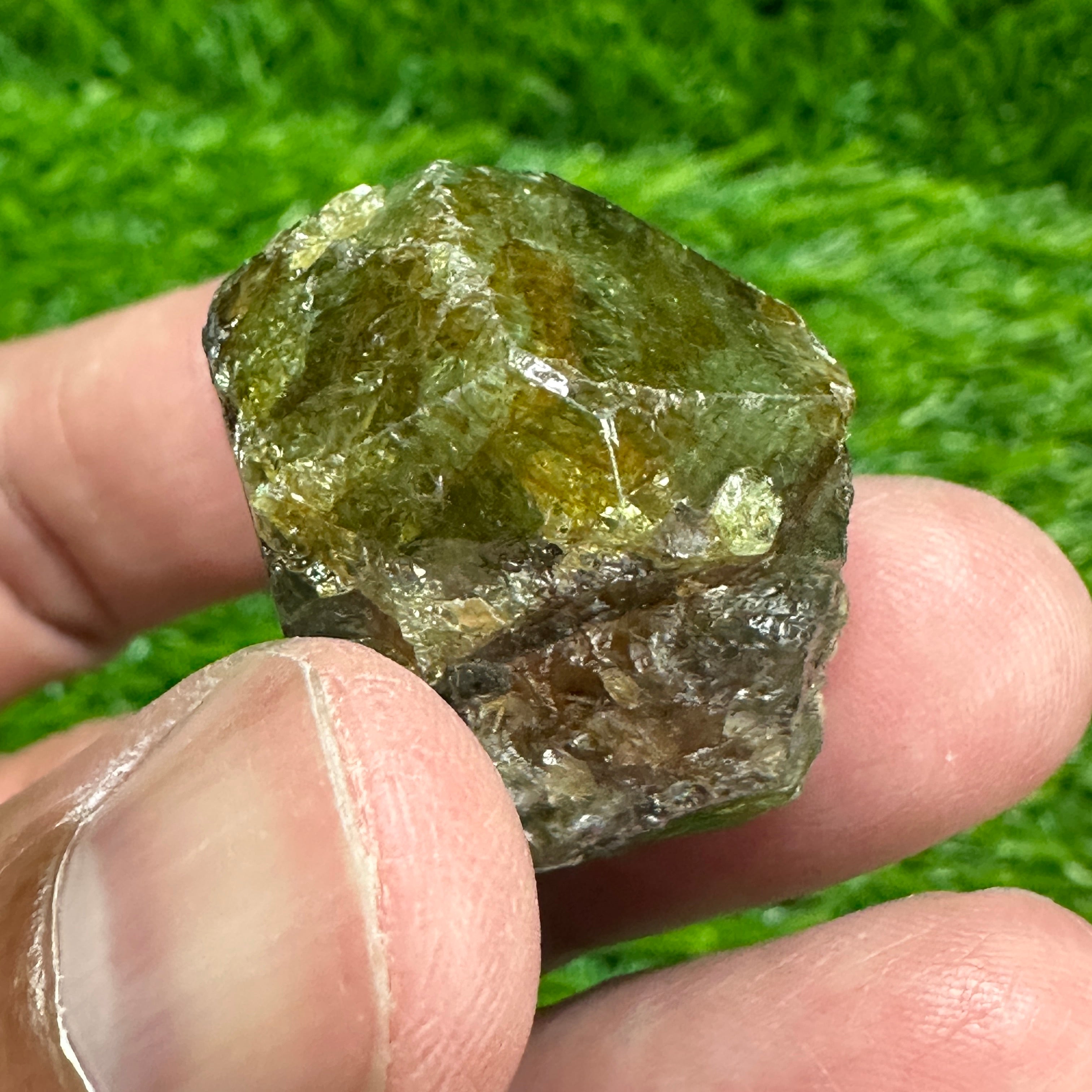 Tsavorite Garnet Crystal on Matrix, 31gm, Merelani, Tanzania, Untreated Unheated