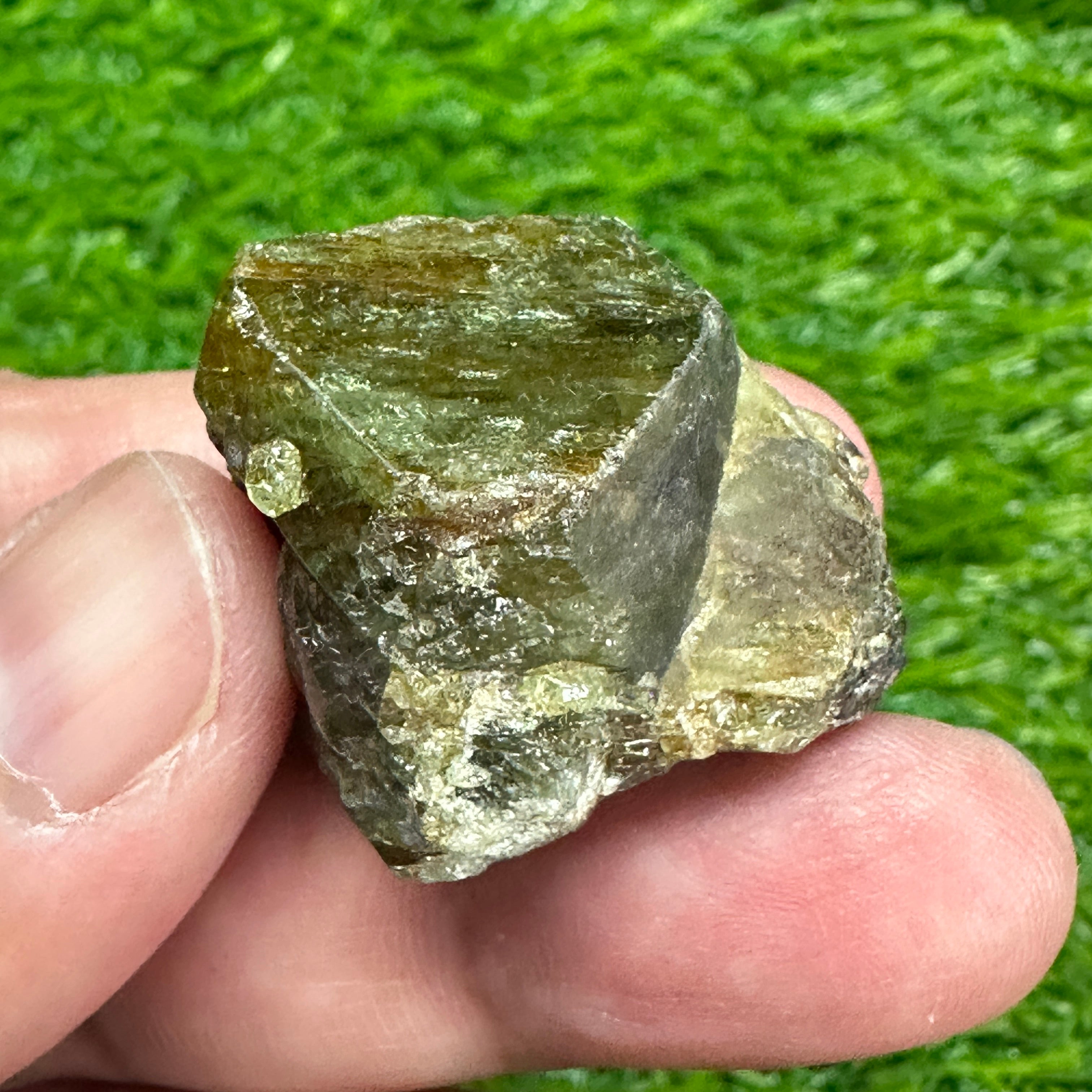 Tsavorite Garnet Crystal on Matrix, 31gm, Merelani, Tanzania, Untreated Unheated