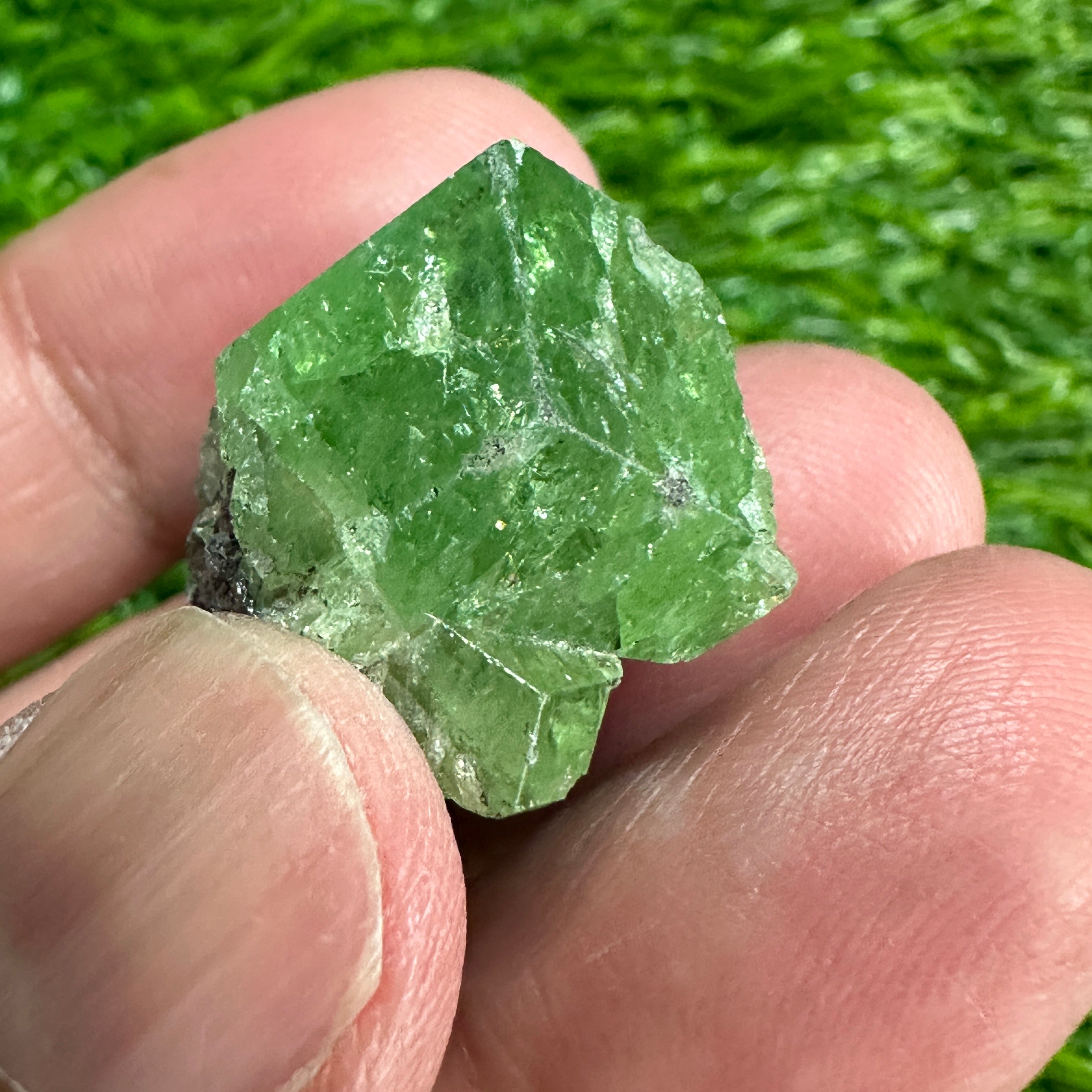 Tsavorite Garnet Crystal on Matrix, 15.1gm, Merelani, Tanzania, Untreated Unheated