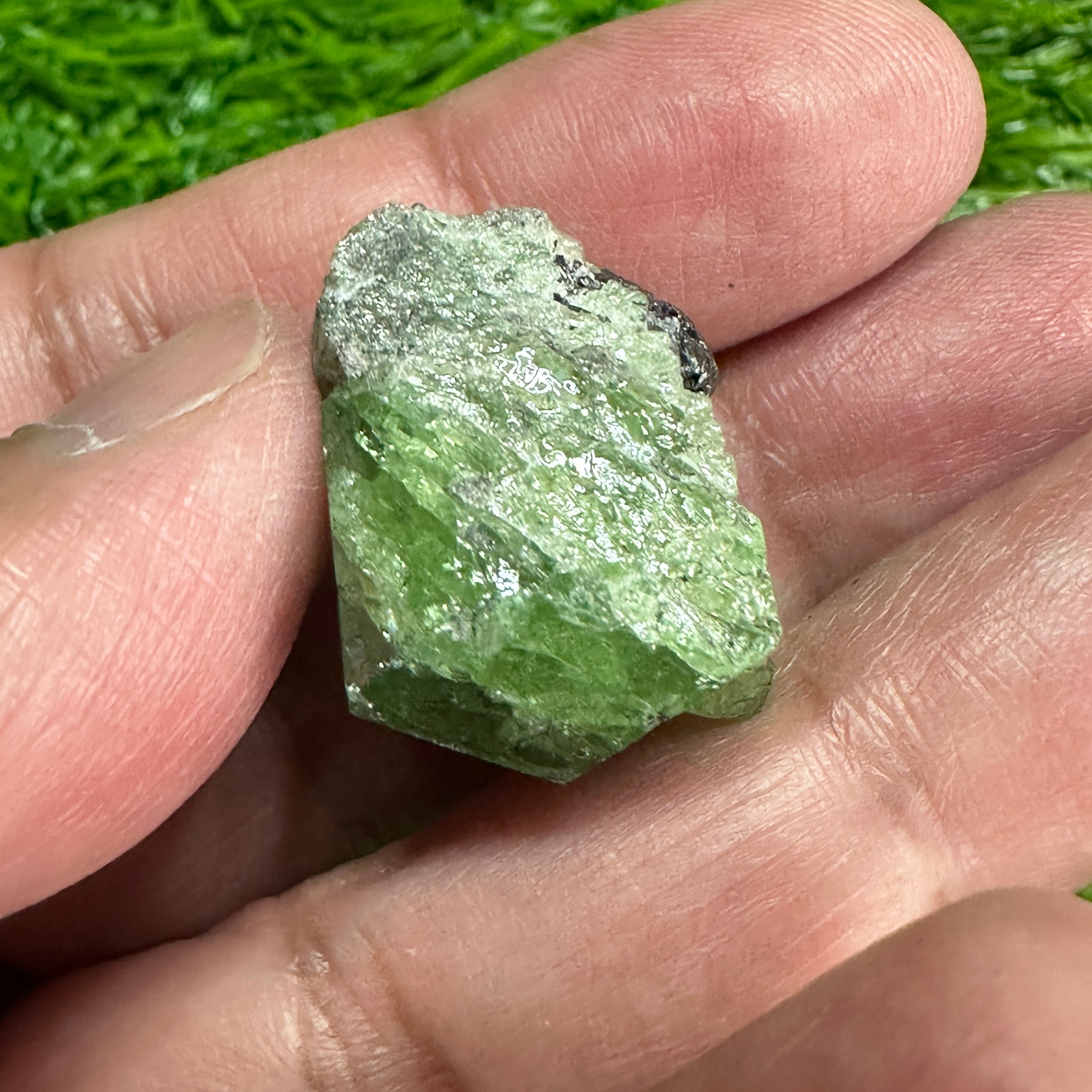 Tsavorite Garnet Crystal on Matrix, 15.1gm, Merelani, Tanzania, Untreated Unheated