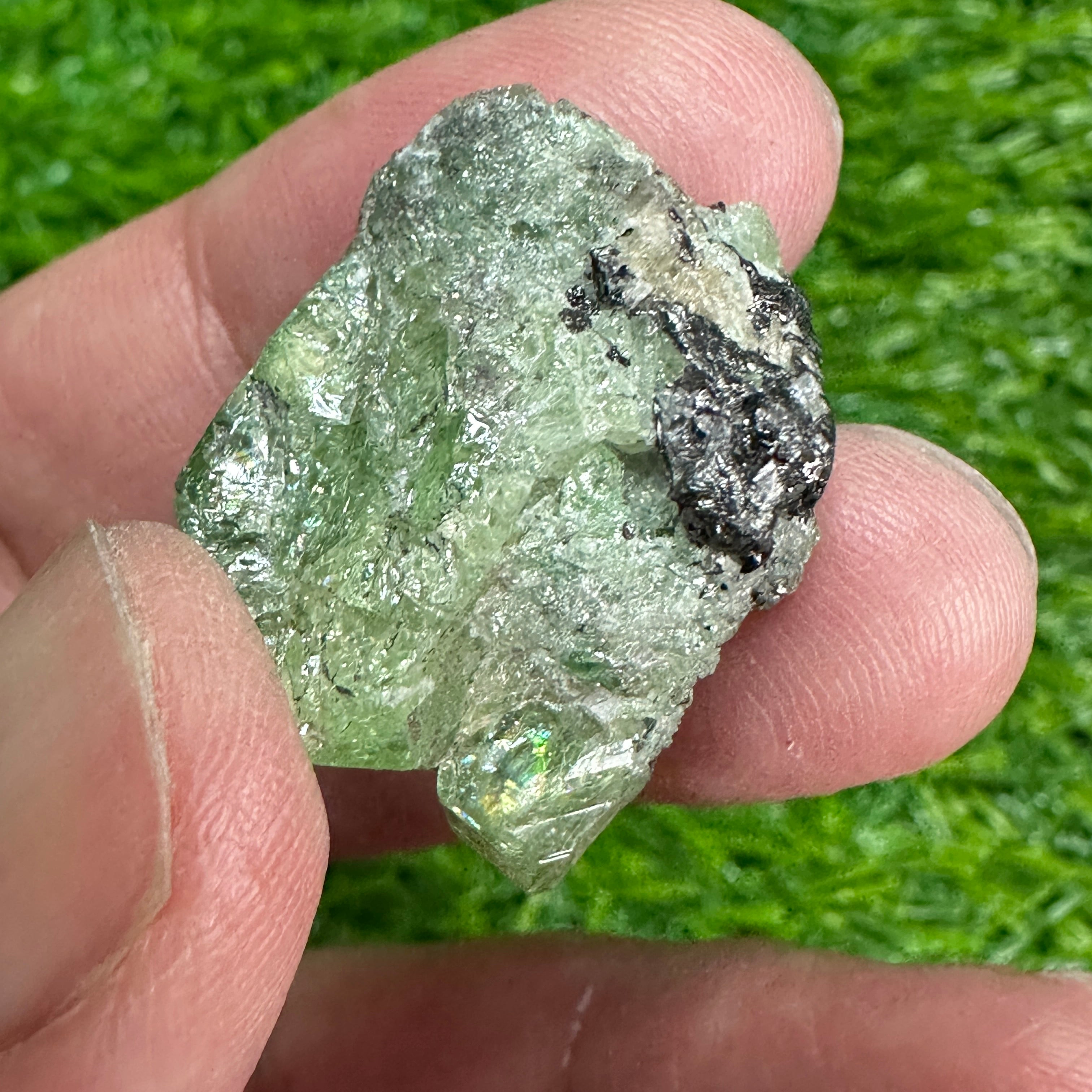 Tsavorite Garnet Crystal on Matrix, 15.1gm, Merelani, Tanzania, Untreated Unheated