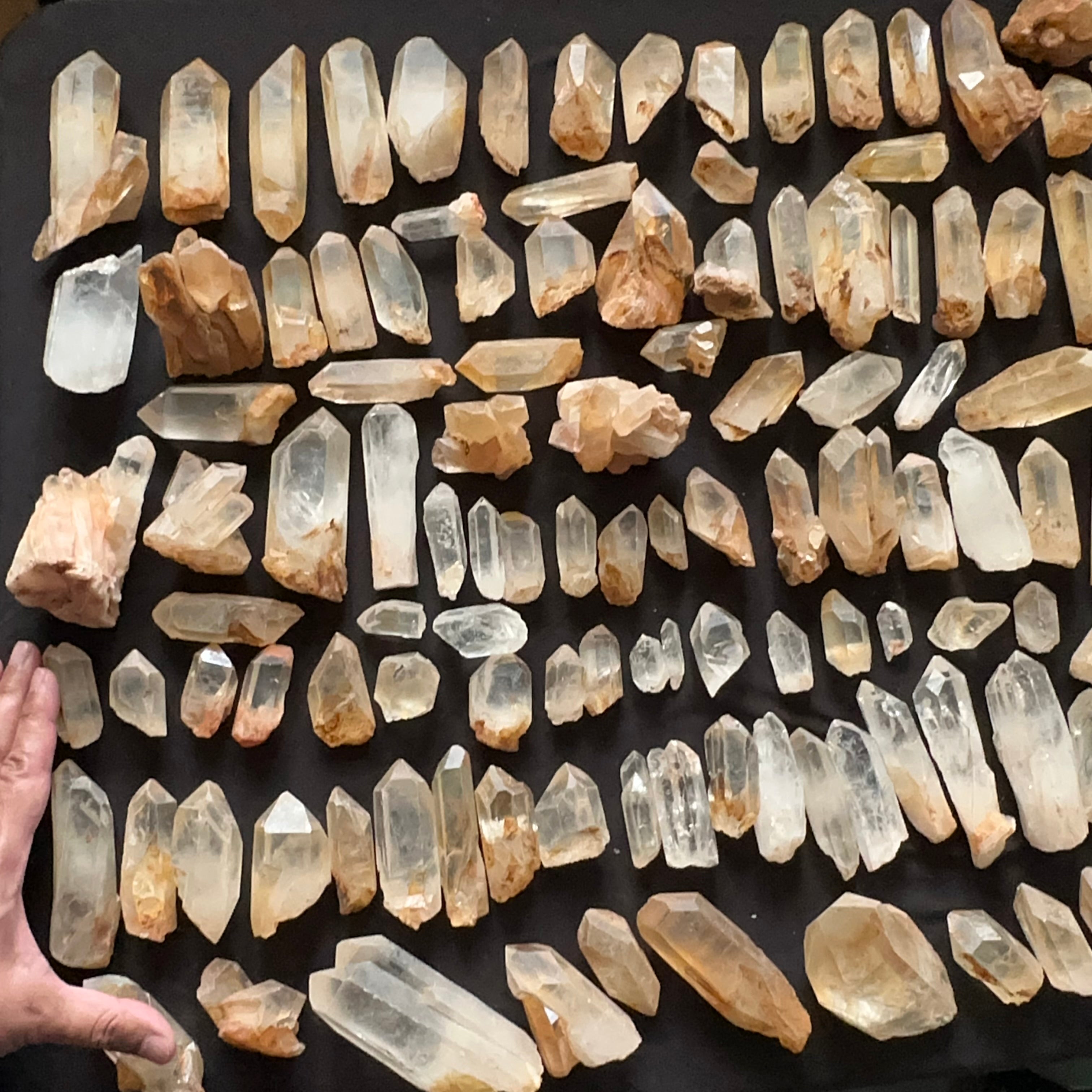 Tanzanian Quartz Crystals, Unwashed, straight from the mines, blind pour, price per kilogram