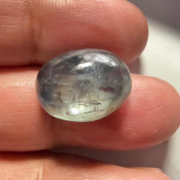 Sapphire Cabochon. 22.70ct, Umba, Tanzania. Untreated Unheated. 17.1 x 13.1 x 8.9mm