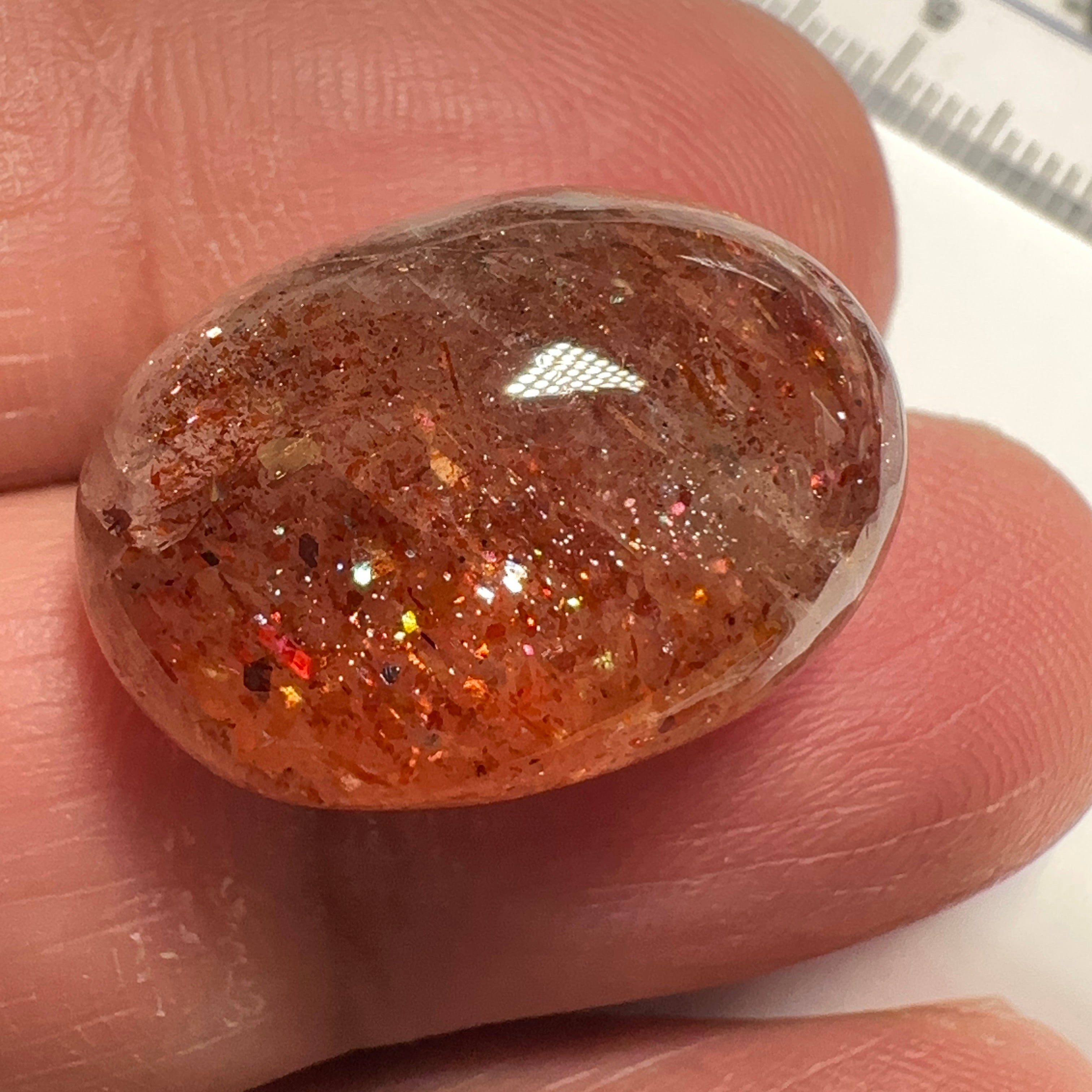 Confetti Sunstone, 23.80ct, Tanzania, Untreated Unheated.