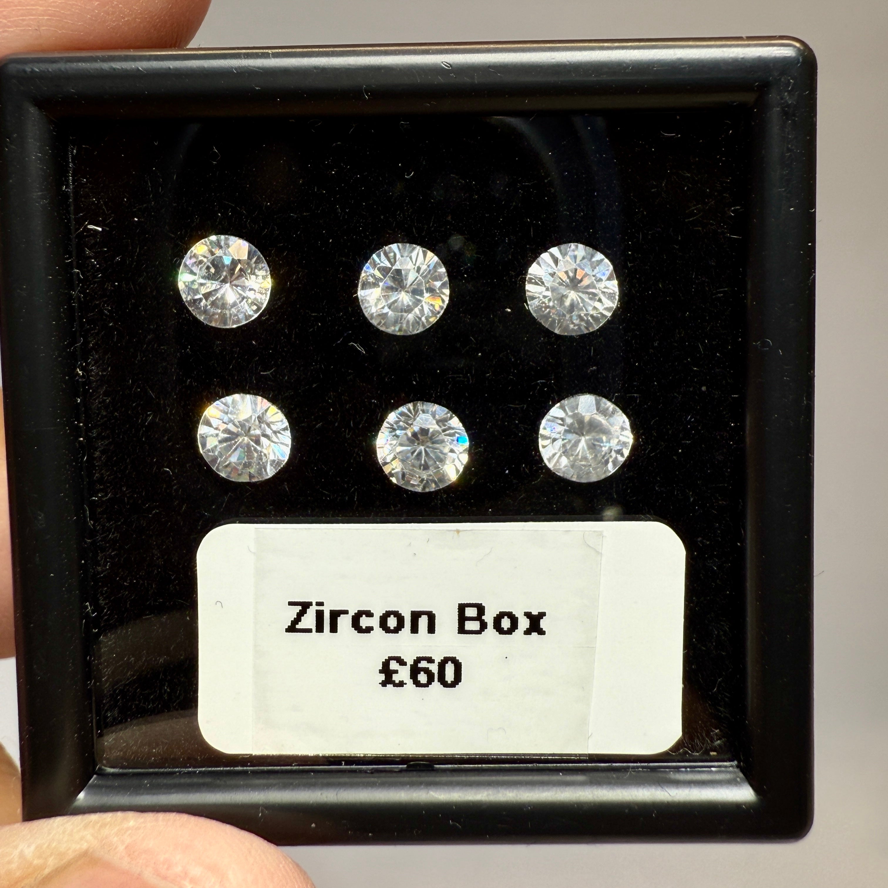 Zircon box, gently heated, 10mm. native cuts