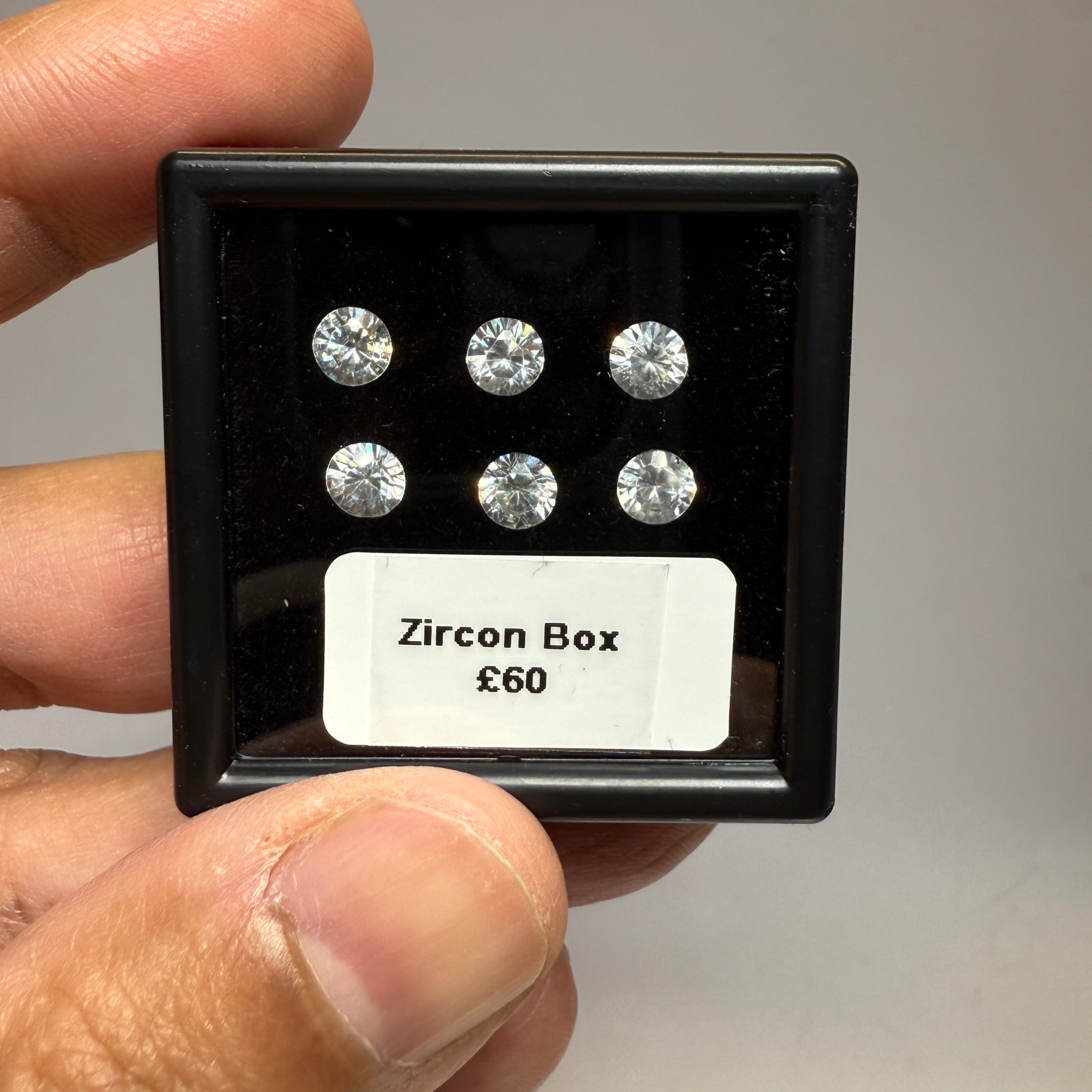 Zircon box, gently heated, 10mm. native cuts