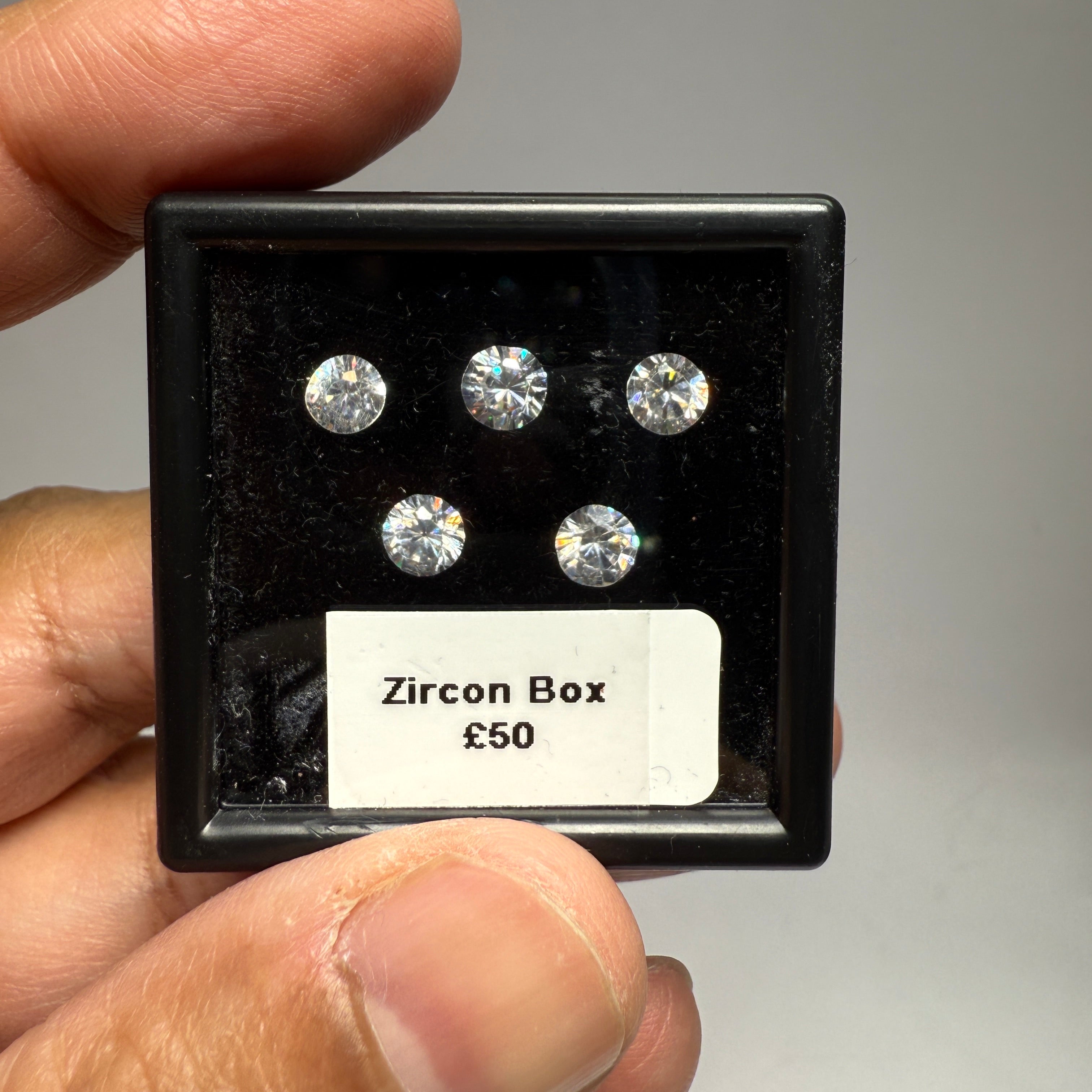 Zircon box, gently heated, 10mm. native cuts