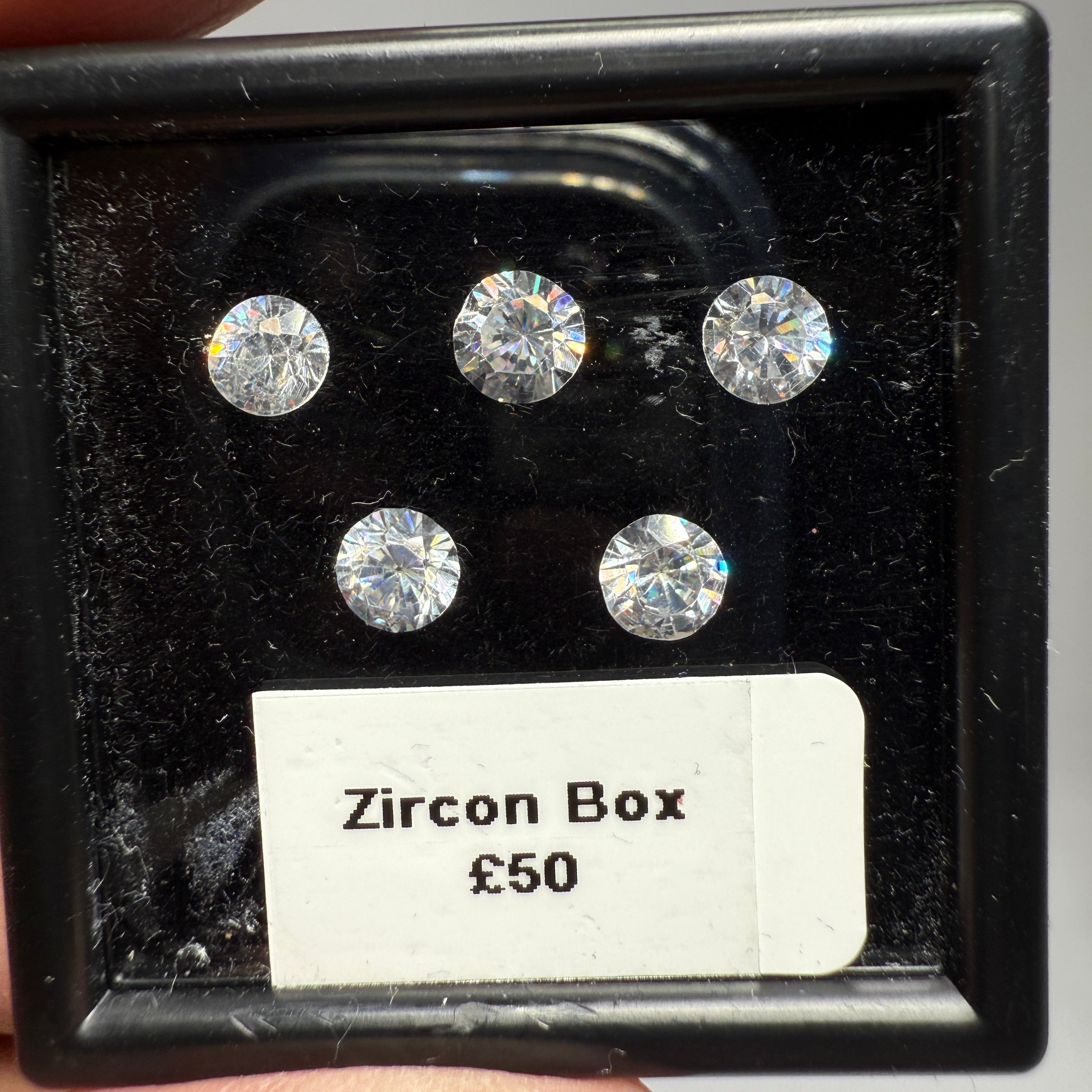 Zircon box, gently heated, 10mm. native cuts