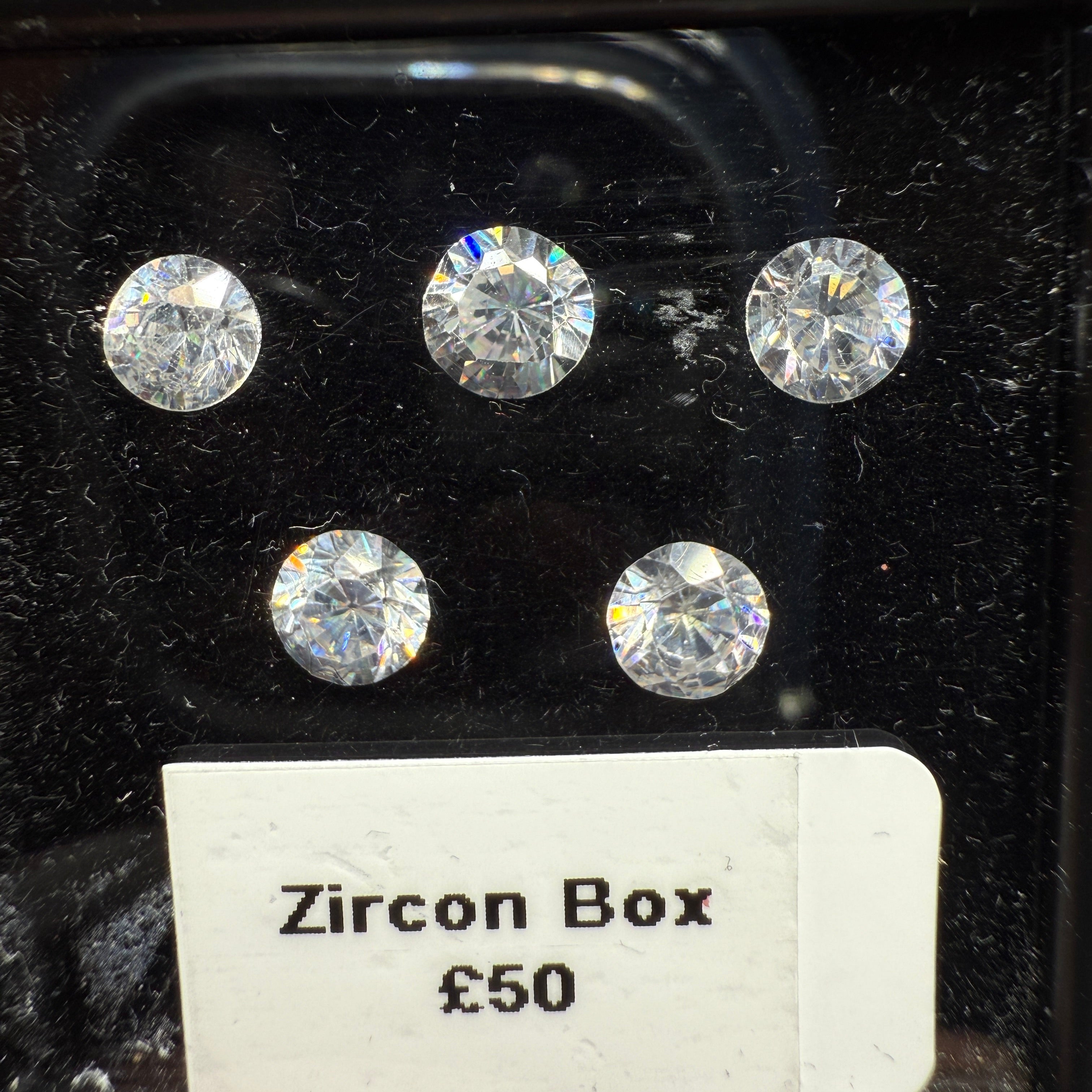 Zircon box, gently heated, 10mm. native cuts