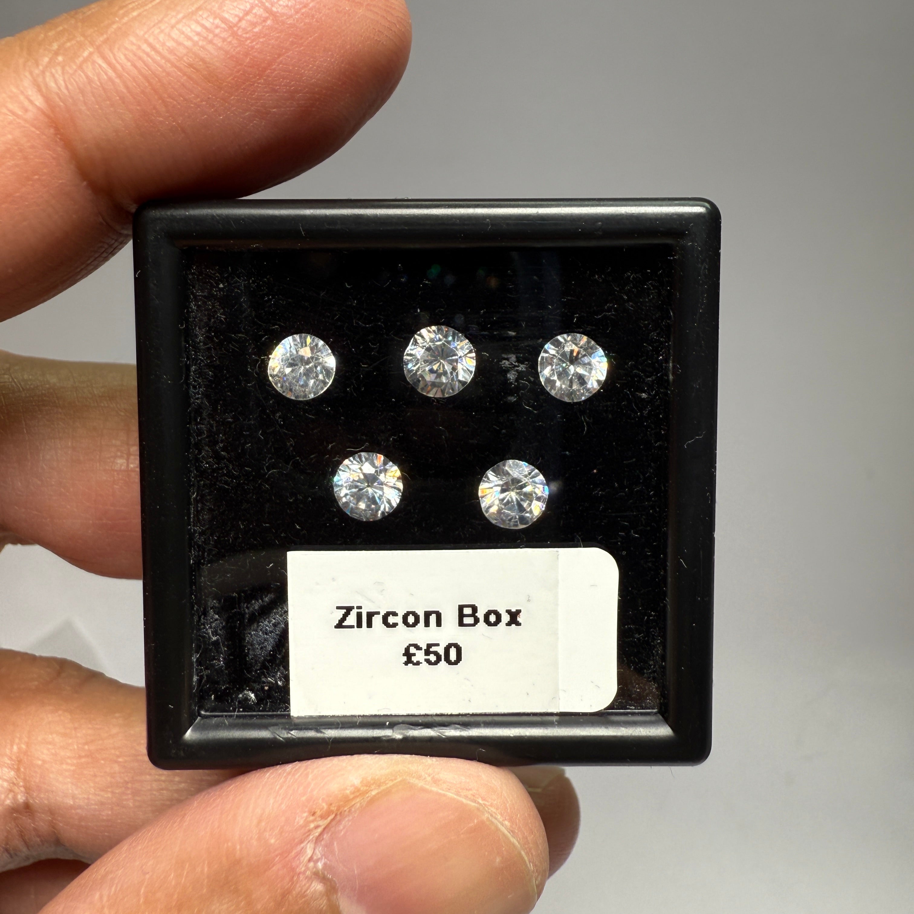 Zircon box, gently heated, 10mm. native cuts