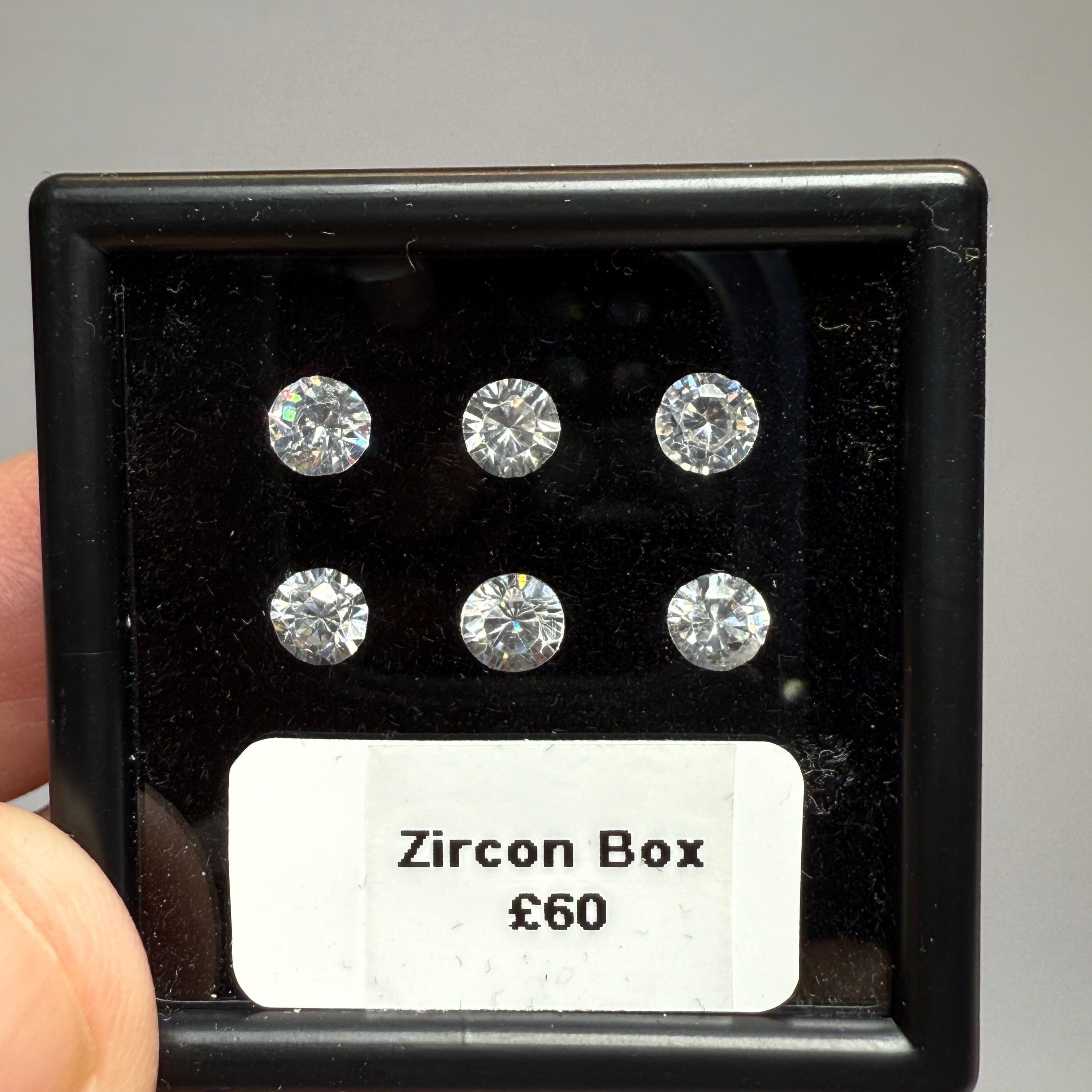 Zircon box, gently heated, 10mm. native cuts