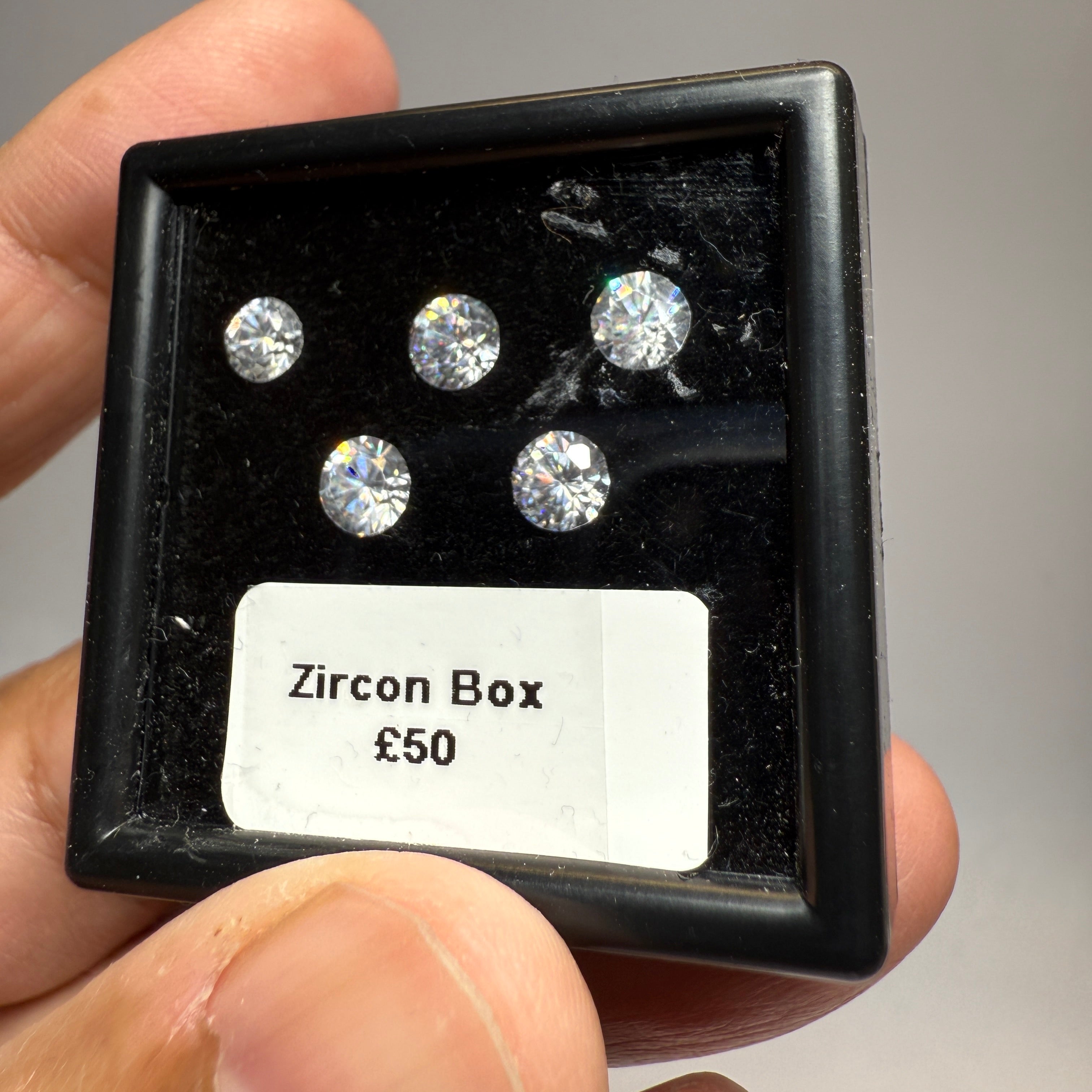 Zircon box, gently heated, 10mm. native cuts