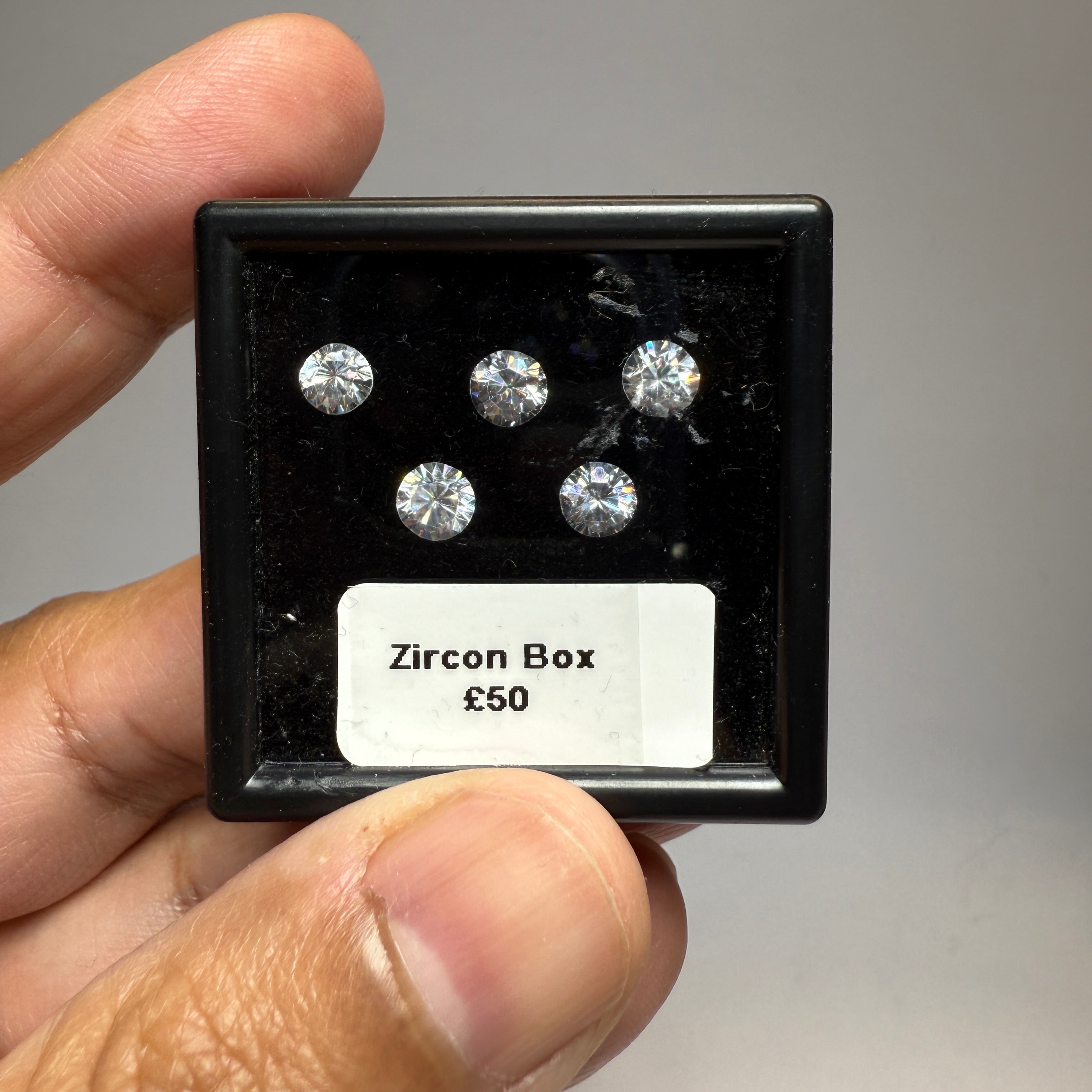 Zircon box, gently heated, 10mm. native cuts