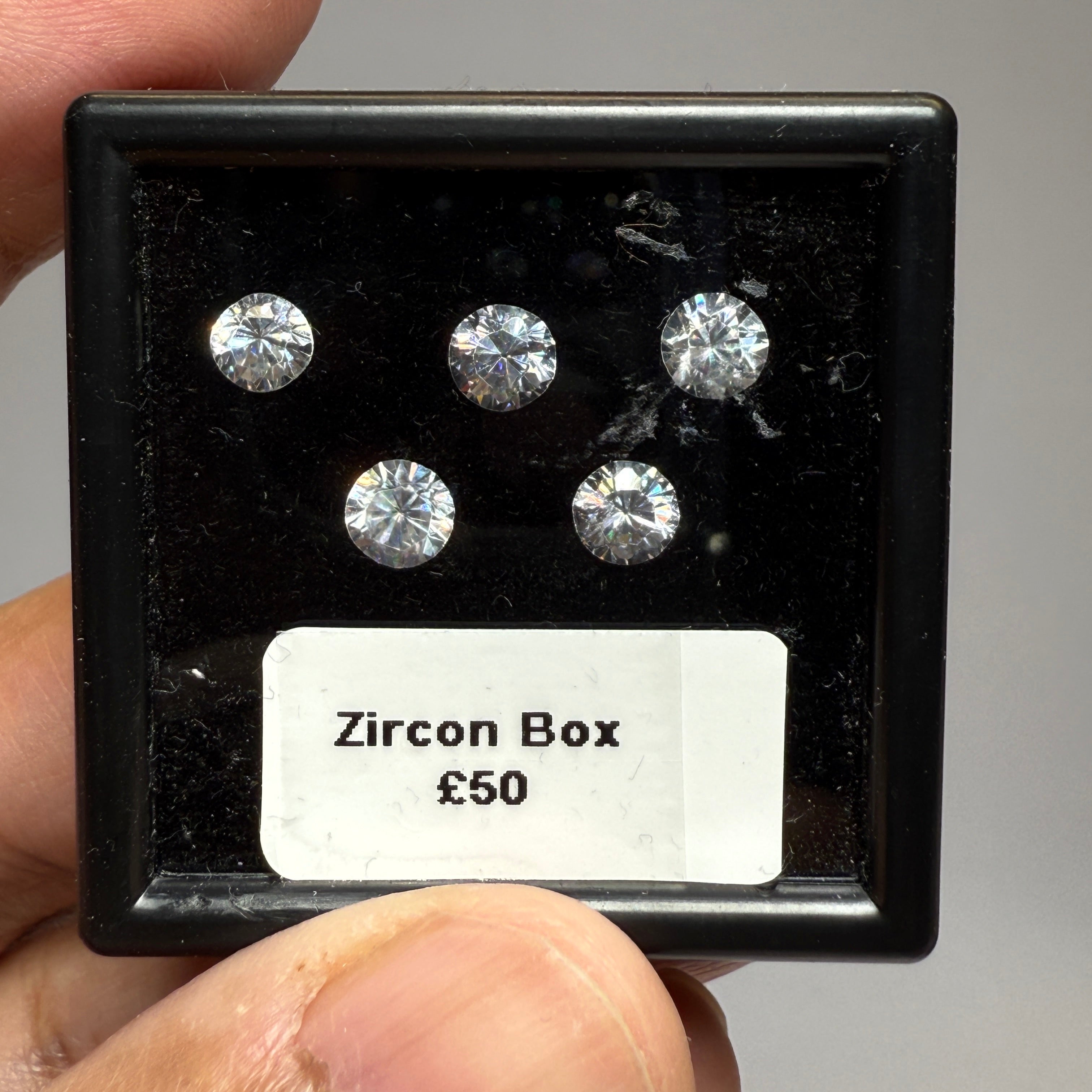 Zircon box, gently heated, 10mm. native cuts