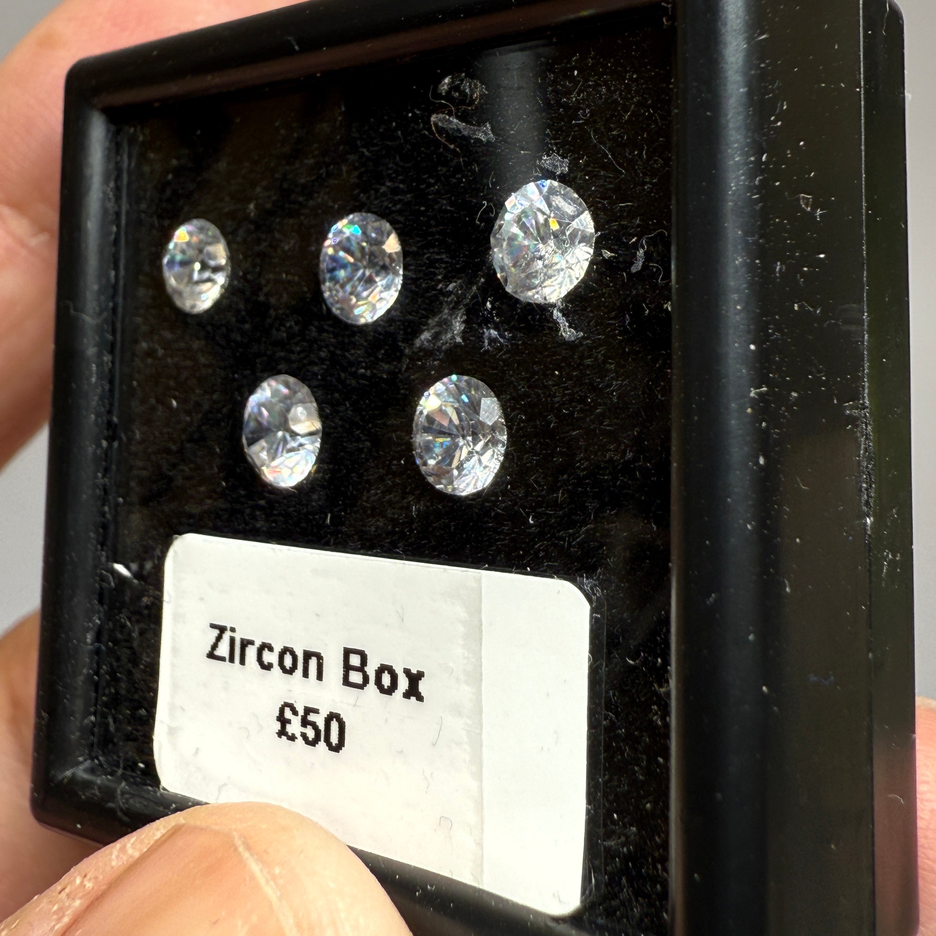 Zircon box, gently heated, 10mm. native cuts