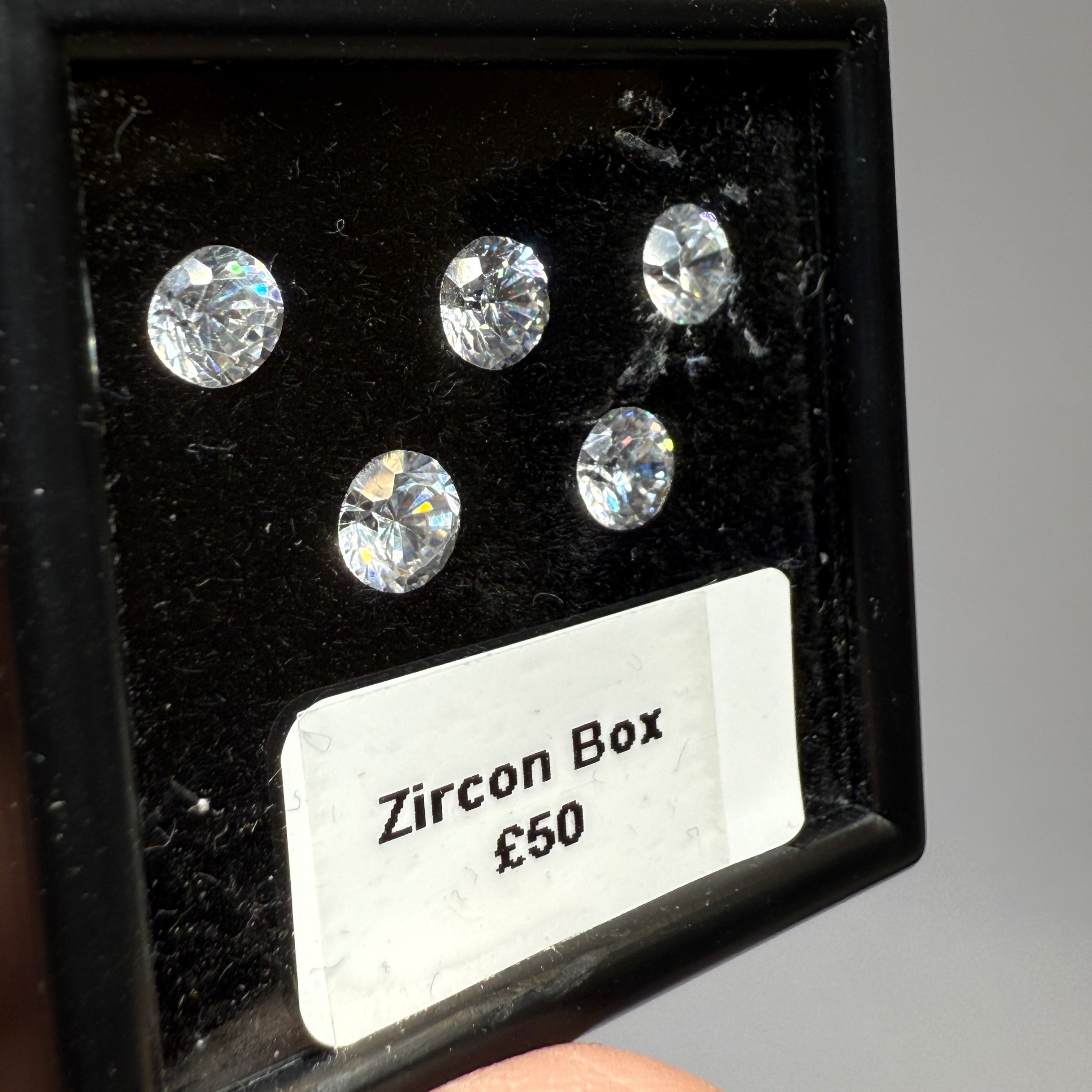 Zircon box, gently heated, 10mm. native cuts