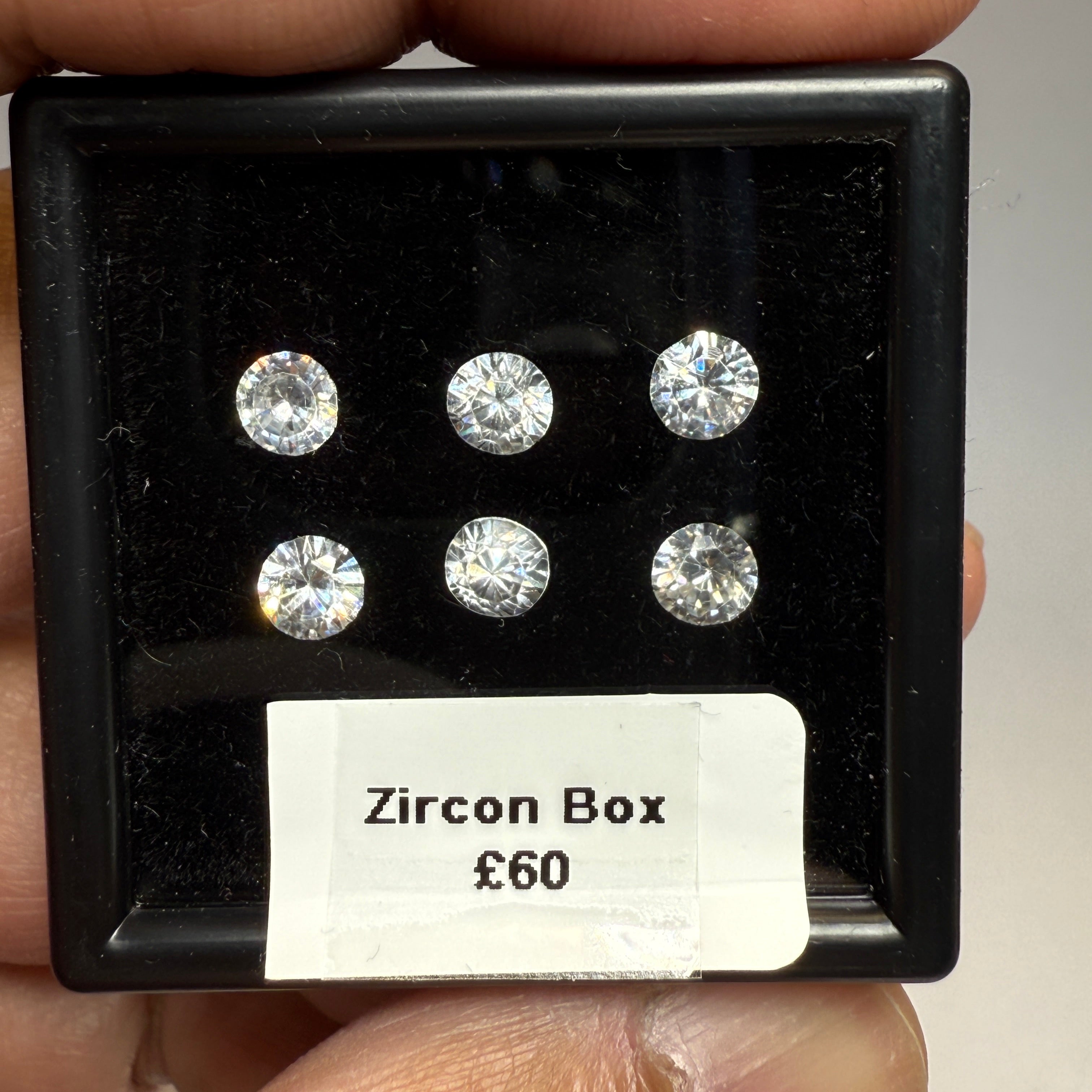 Zircon box, gently heated, 10mm. native cuts