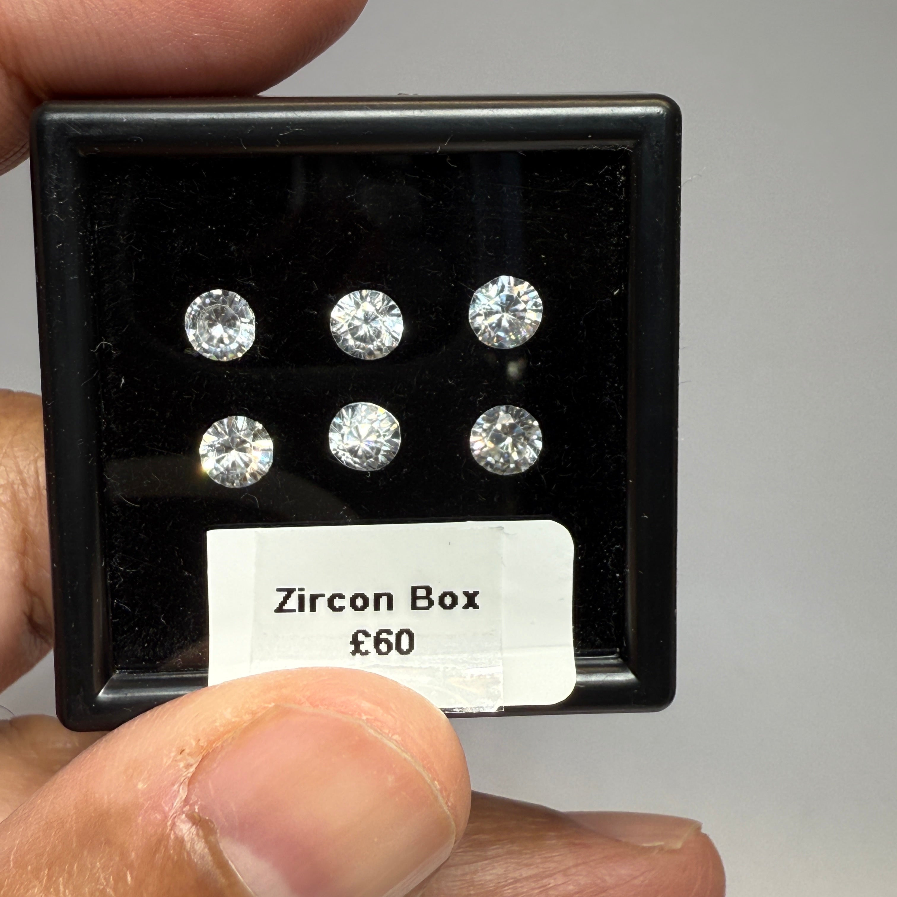 Zircon box, gently heated, 10mm. native cuts