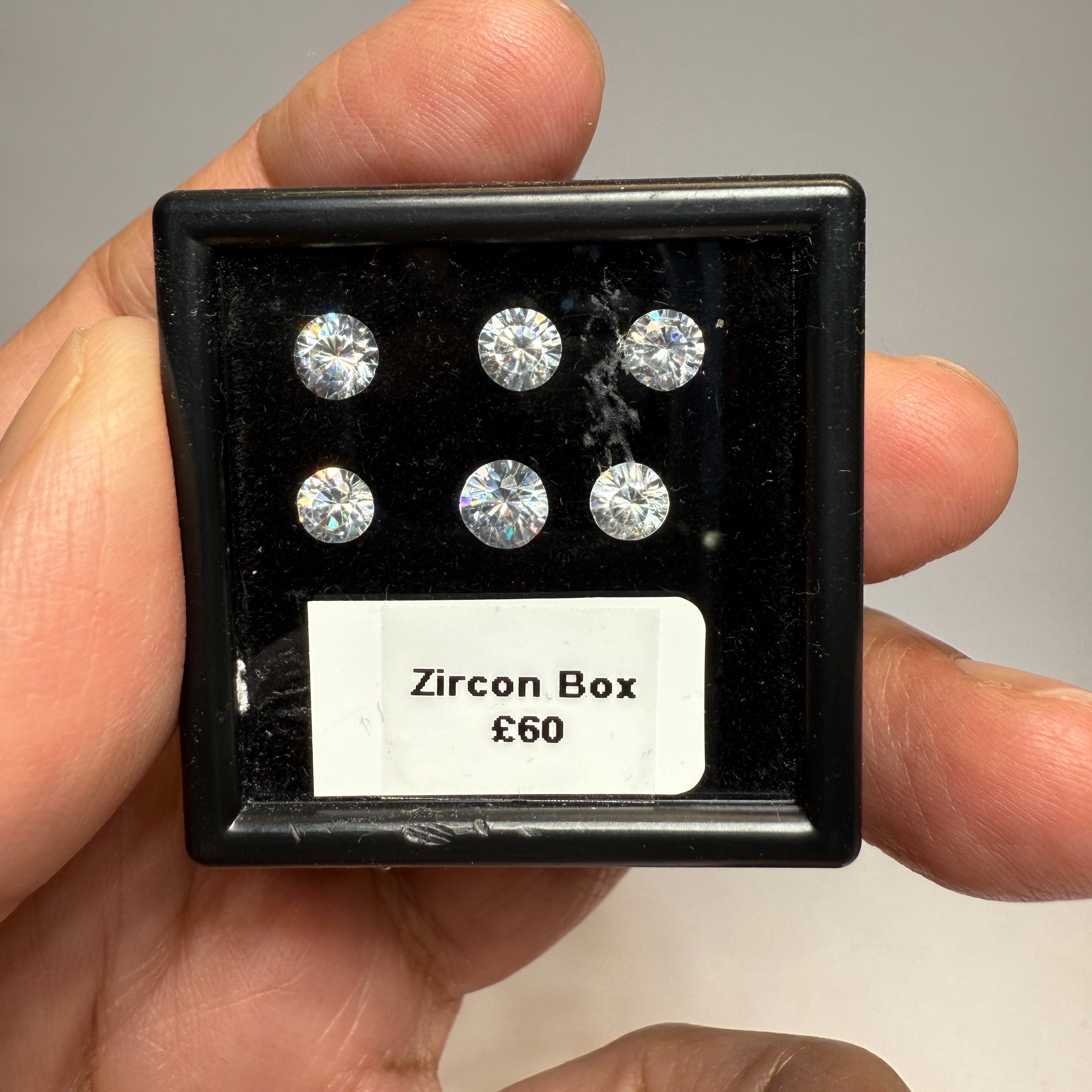 Zircon box, gently heated, 10mm. native cuts