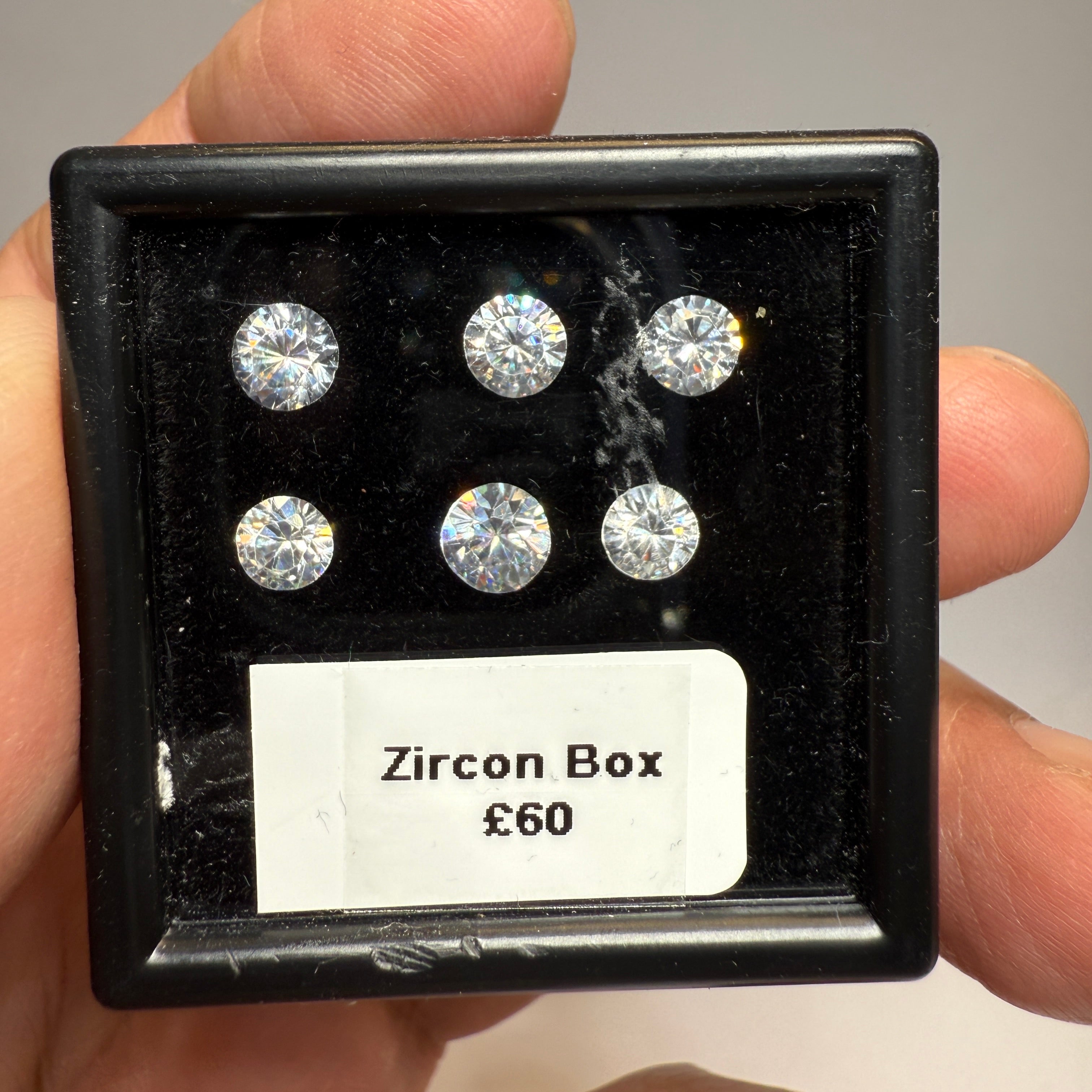 Zircon box, gently heated, 10mm. native cuts