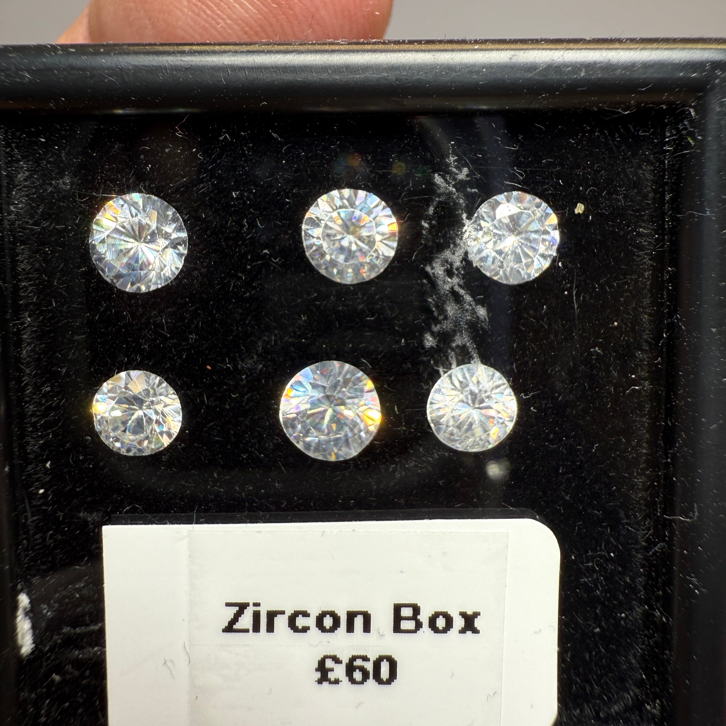 Zircon box, gently heated, 10mm. native cuts