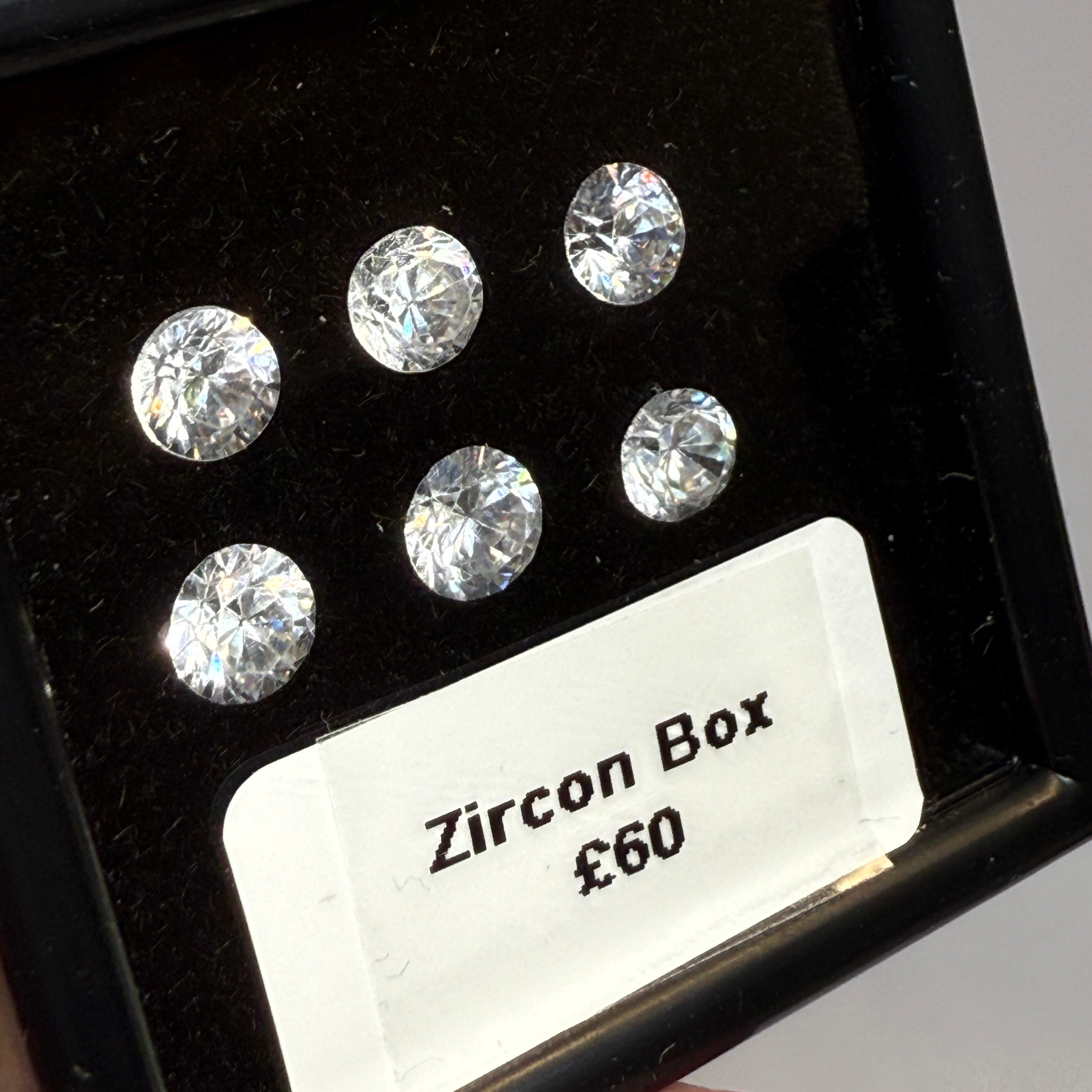 Zircon box, gently heated, 10mm. native cuts