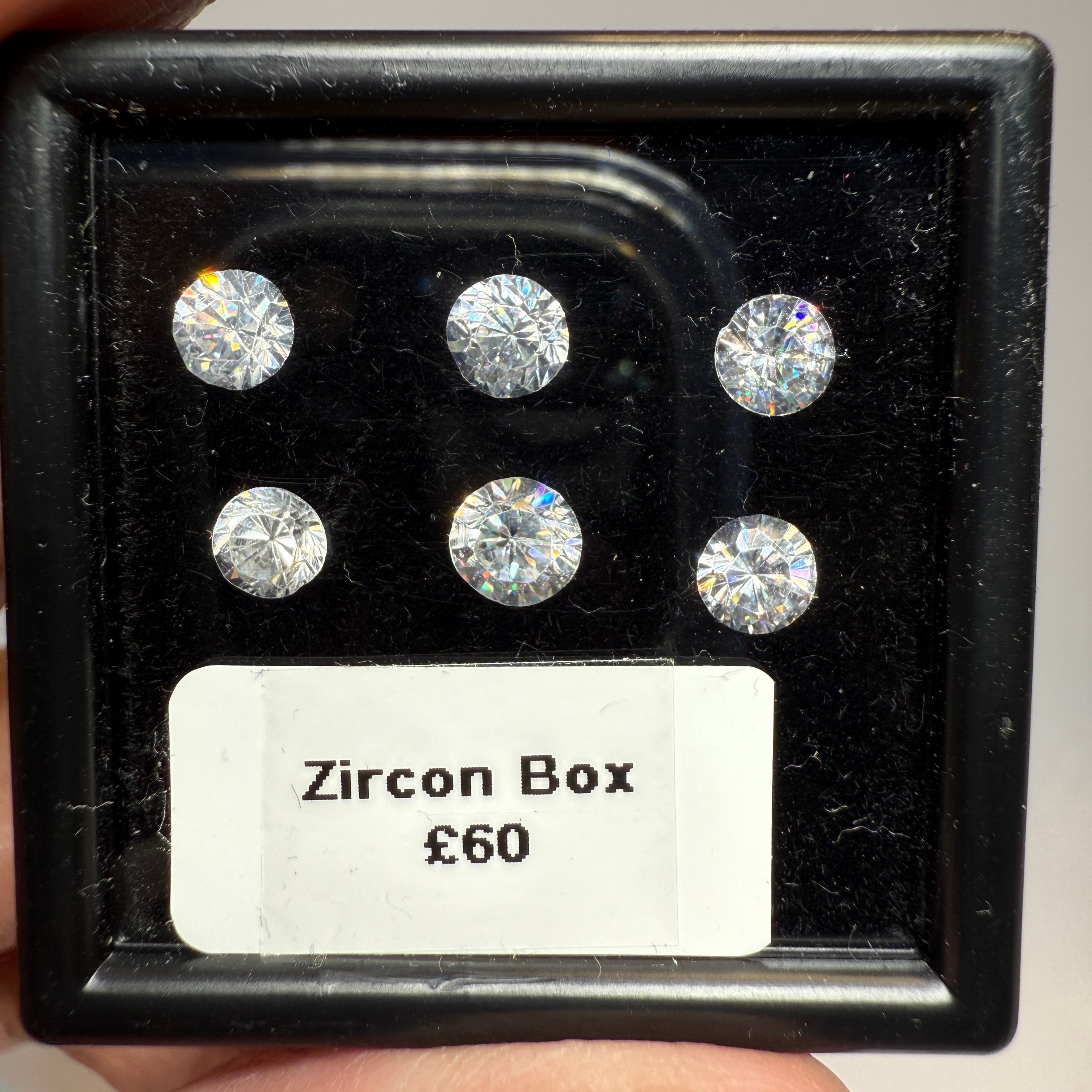 Zircon box, gently heated, 10mm. native cuts