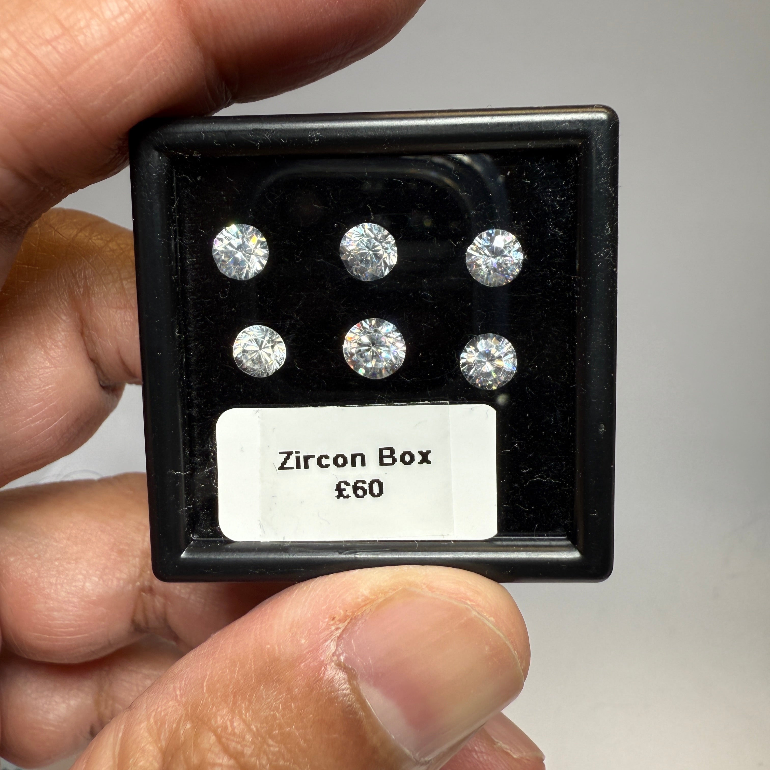 Zircon box, gently heated, 10mm. native cuts