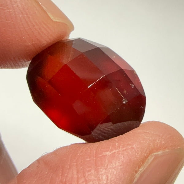 Hessonite Garnet, 19.01ct, Faceted Checkerboard Top, Tanzania, Untreated Unheated