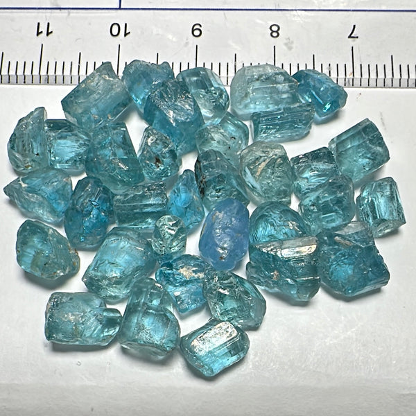 Blue Apatite Crystal Lot, 61.74ct, Merelani, Tanzania, Untreated Unheated, seems to be Turquoise in daylight and blue in indoor light