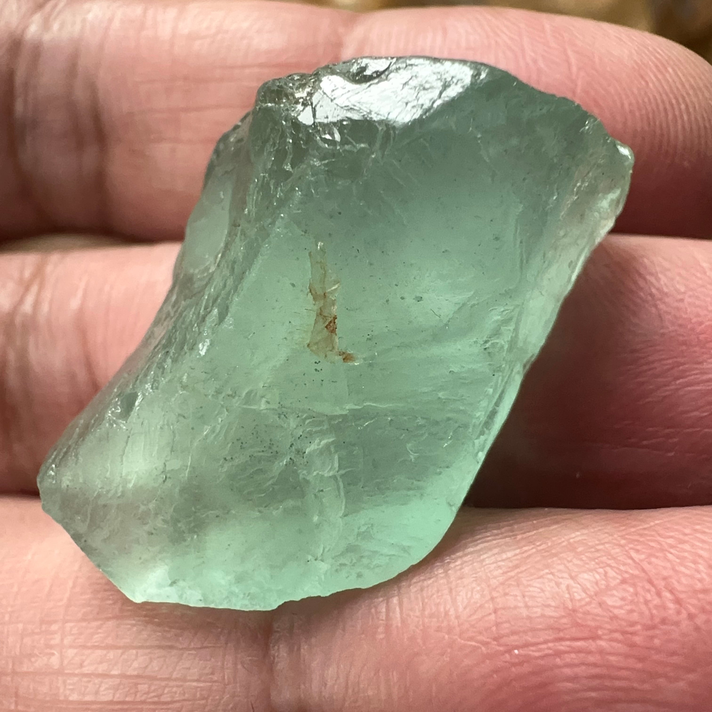 Aquamarine, 13.10gm, Tanzania, Untreated, Unheated, silky, nice for faceting with silk or cabbing