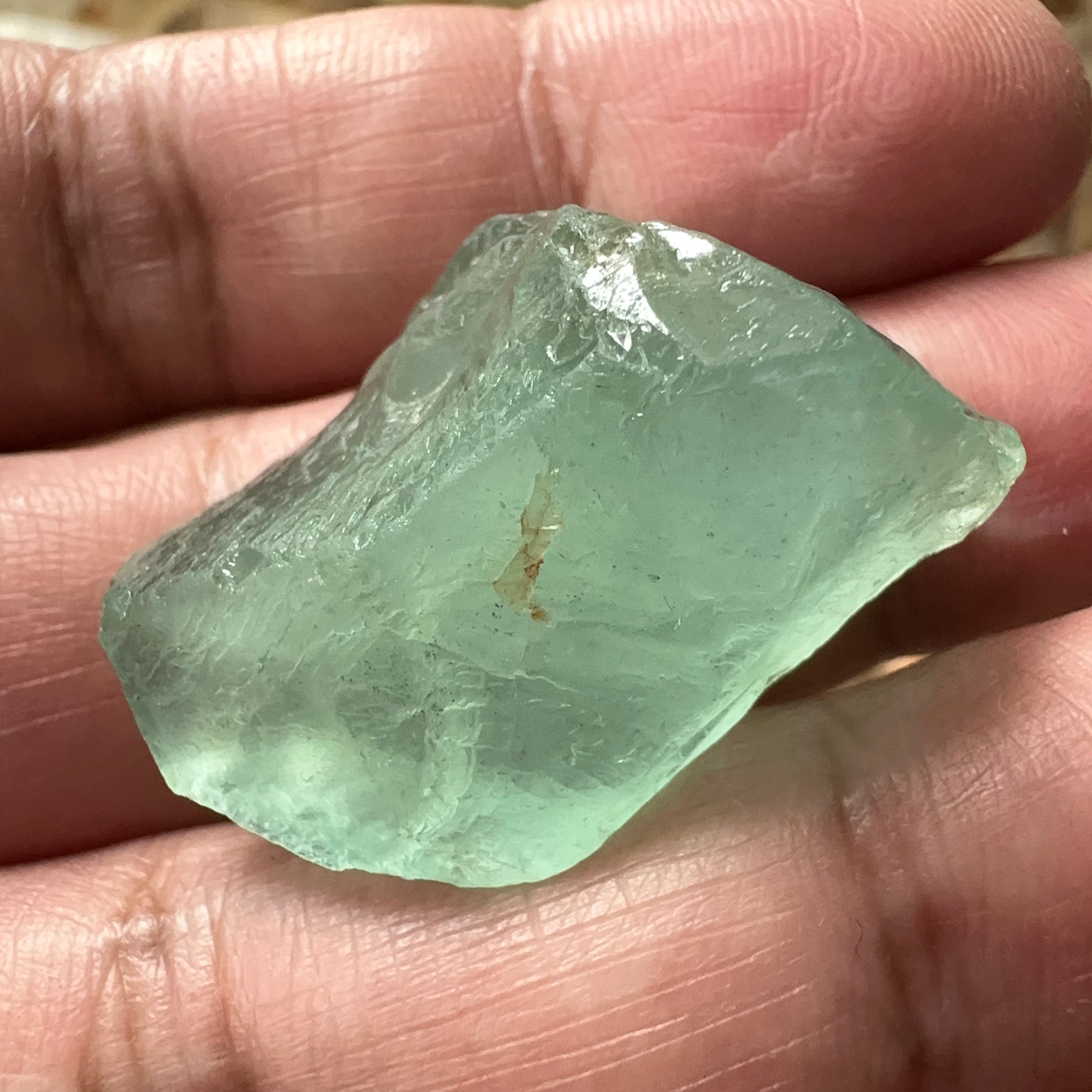 Aquamarine, 13.10gm, Tanzania, Untreated, Unheated, silky, nice for faceting with silk or cabbing