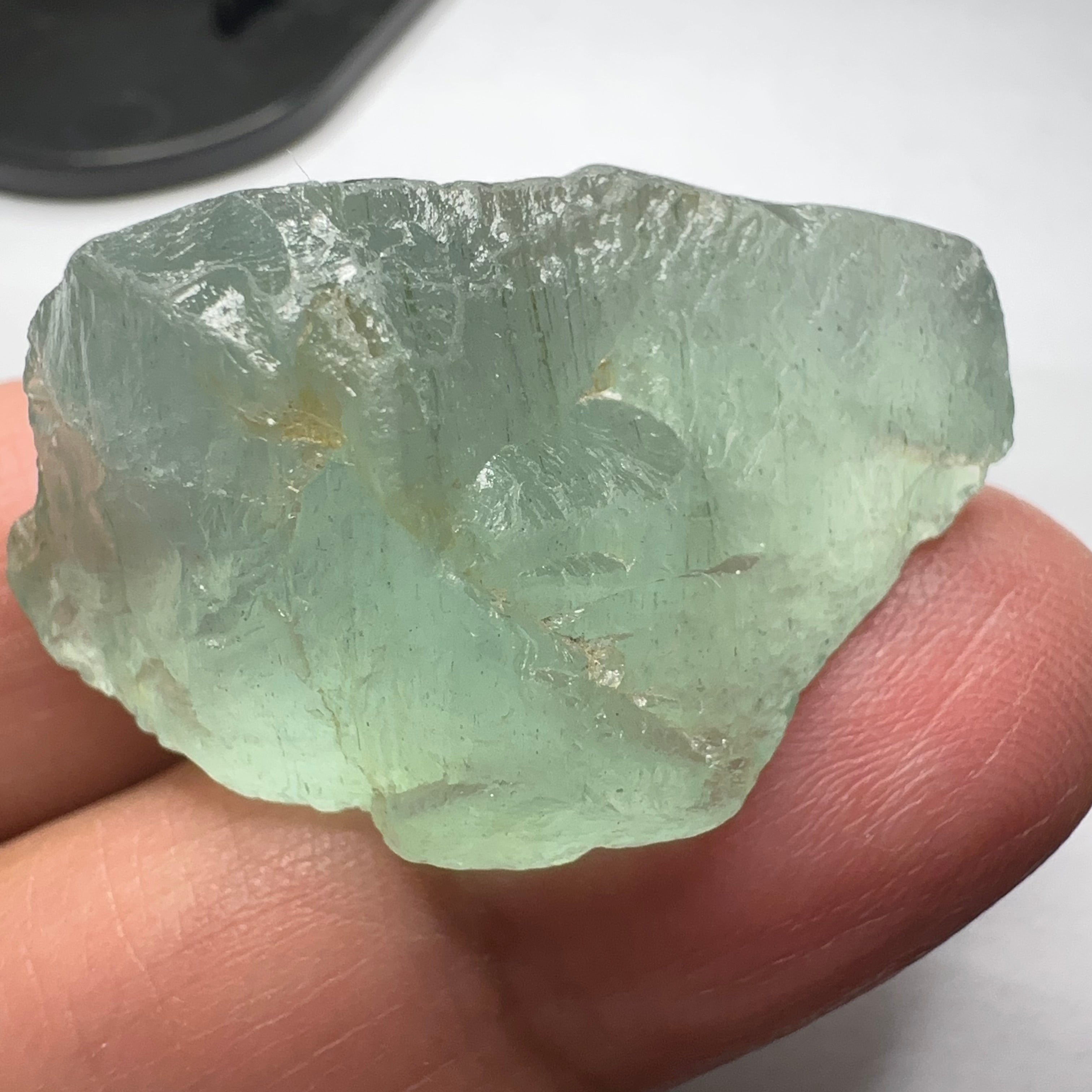 Aquamarine, 13.10gm, Tanzania, Untreated, Unheated, silky, nice for faceting with silk or cabbing