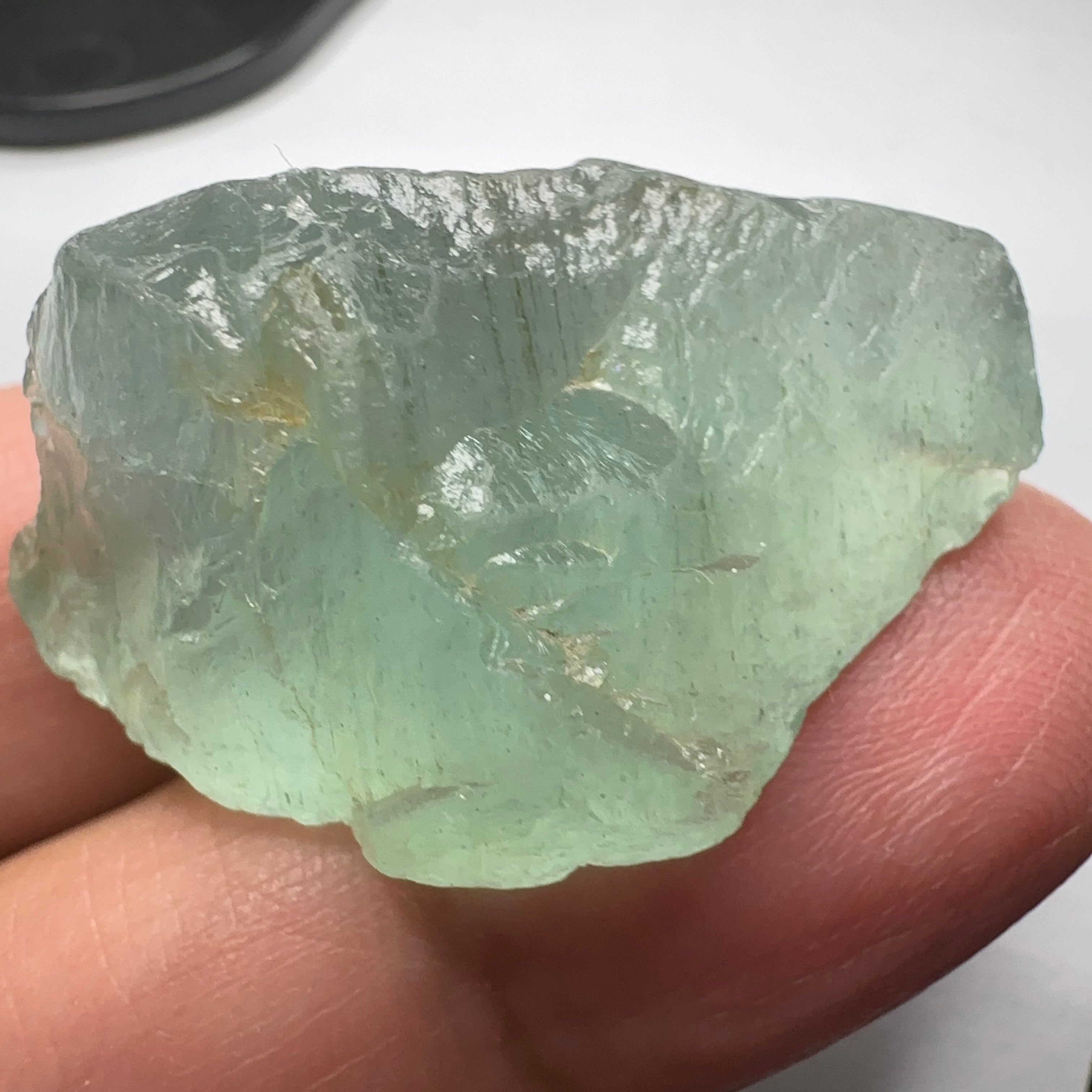 Aquamarine, 13.10gm, Tanzania, Untreated, Unheated, silky, nice for faceting with silk or cabbing