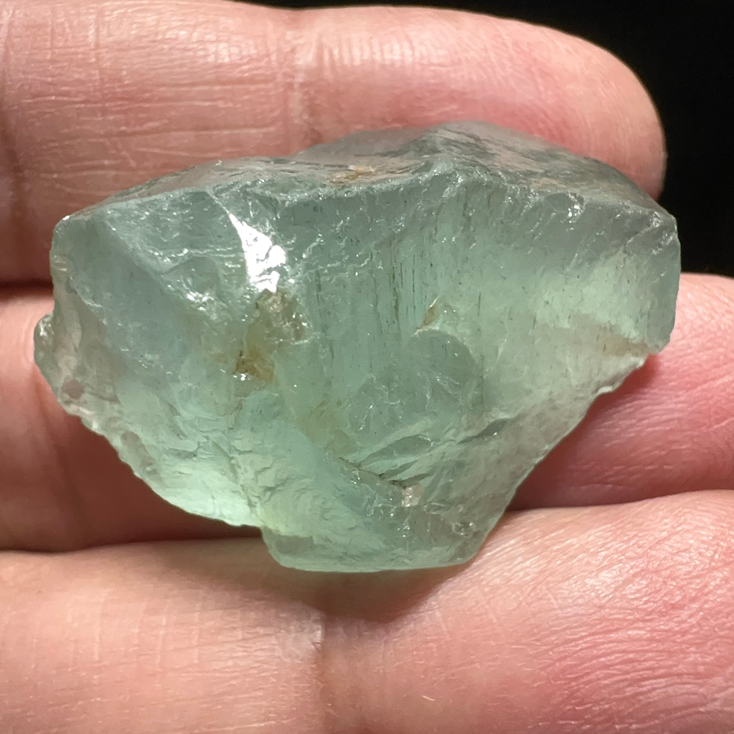 Aquamarine, 13.10gm, Tanzania, Untreated, Unheated, silky, nice for faceting with silk or cabbing